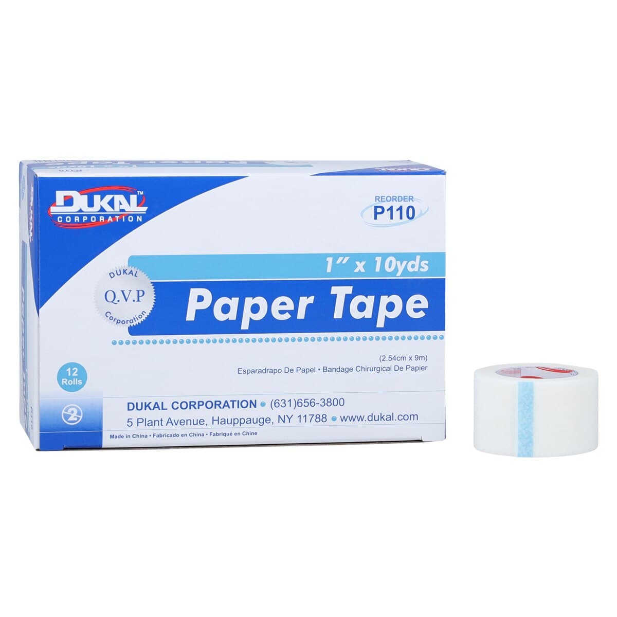 Dukal Hypo-Pore Surgical Tape Paper, 1" x 10 yd, White, Non-Sterile, 12/Case thumbnail 2
