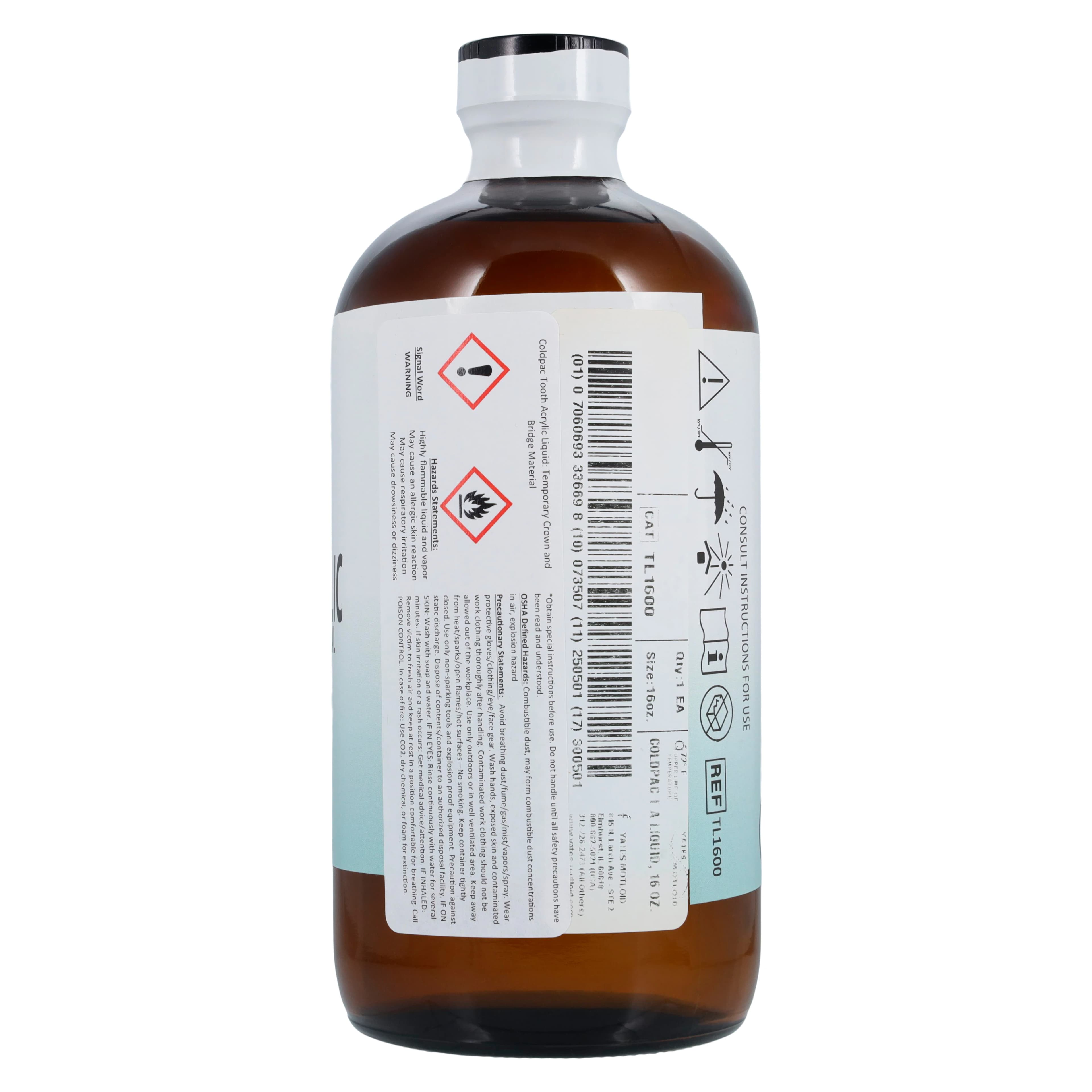 Coldpac Tooth Acrylic Liquid, 16 oz Bottle, Clear thumbnail 4