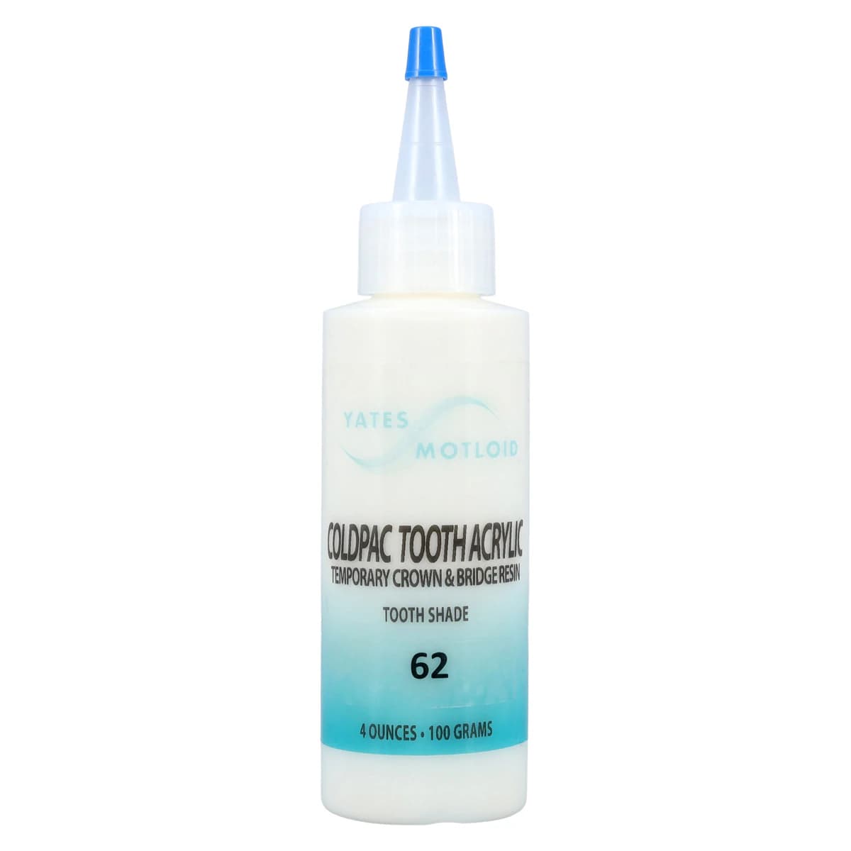 Coldpac Tooth Acrylic Powder, Shade #62 (Nu Hue), 4 oz Bottle - #62 Coldpac Tooth Acrylic 4oz Powder Nu Hue Shades - Image 1