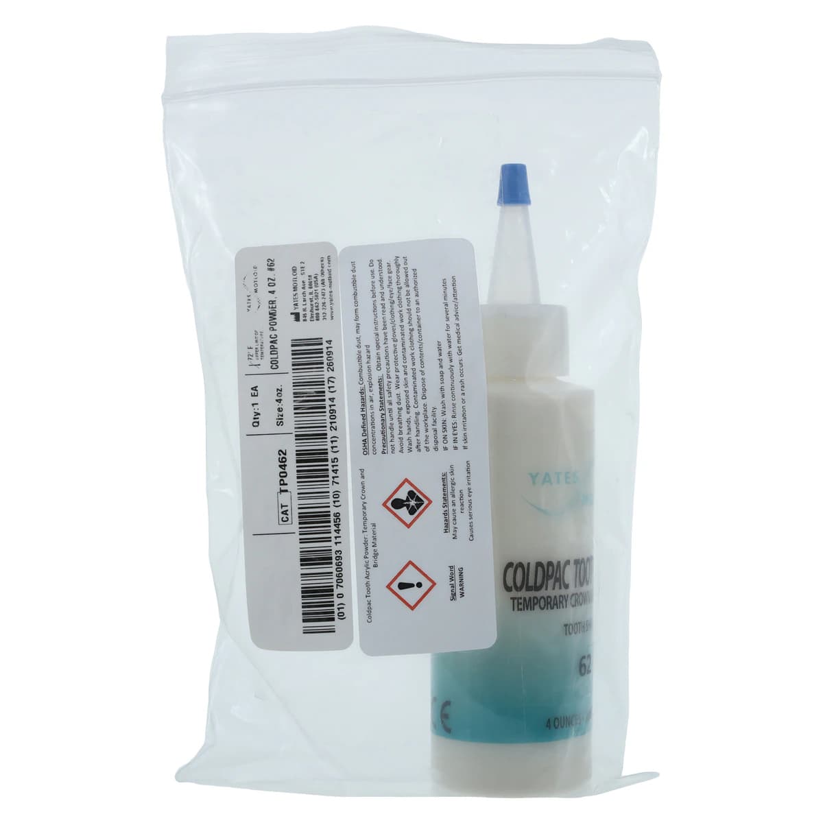 Coldpac Tooth Acrylic Powder, Shade #62 (Nu Hue), 4 oz Bottle thumbnail 2