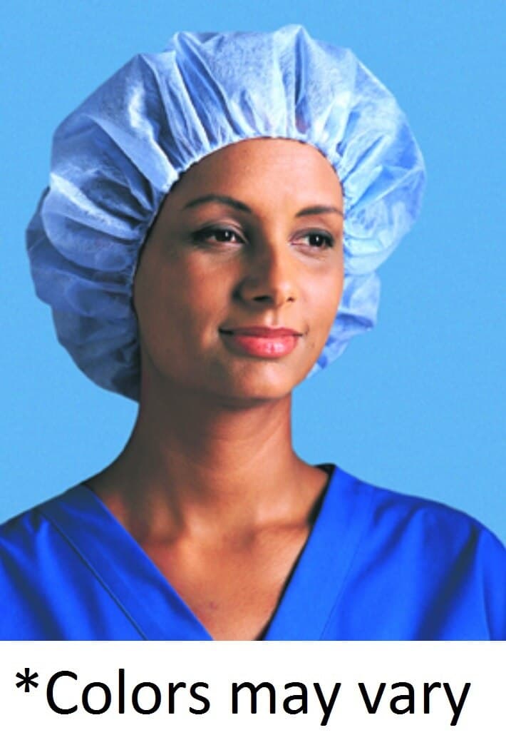 Kool-Caps Bouffant Cap, Large, Blue, Disposable, 21", 100/Box - Nurses Cap Bouffant Blue 21" - Image 1