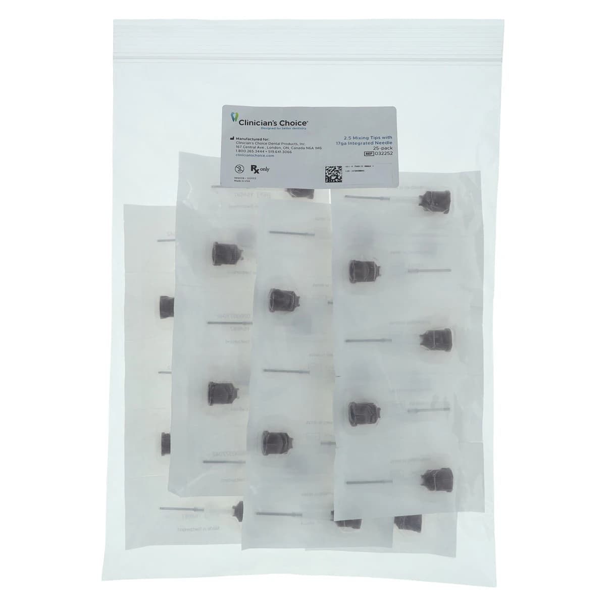 Clinician's Choice Zircules 2.5 Mixing Tips with Intraoral Needle, 25/Pk - Zircules 2.5 Mixing Tips - Image 1