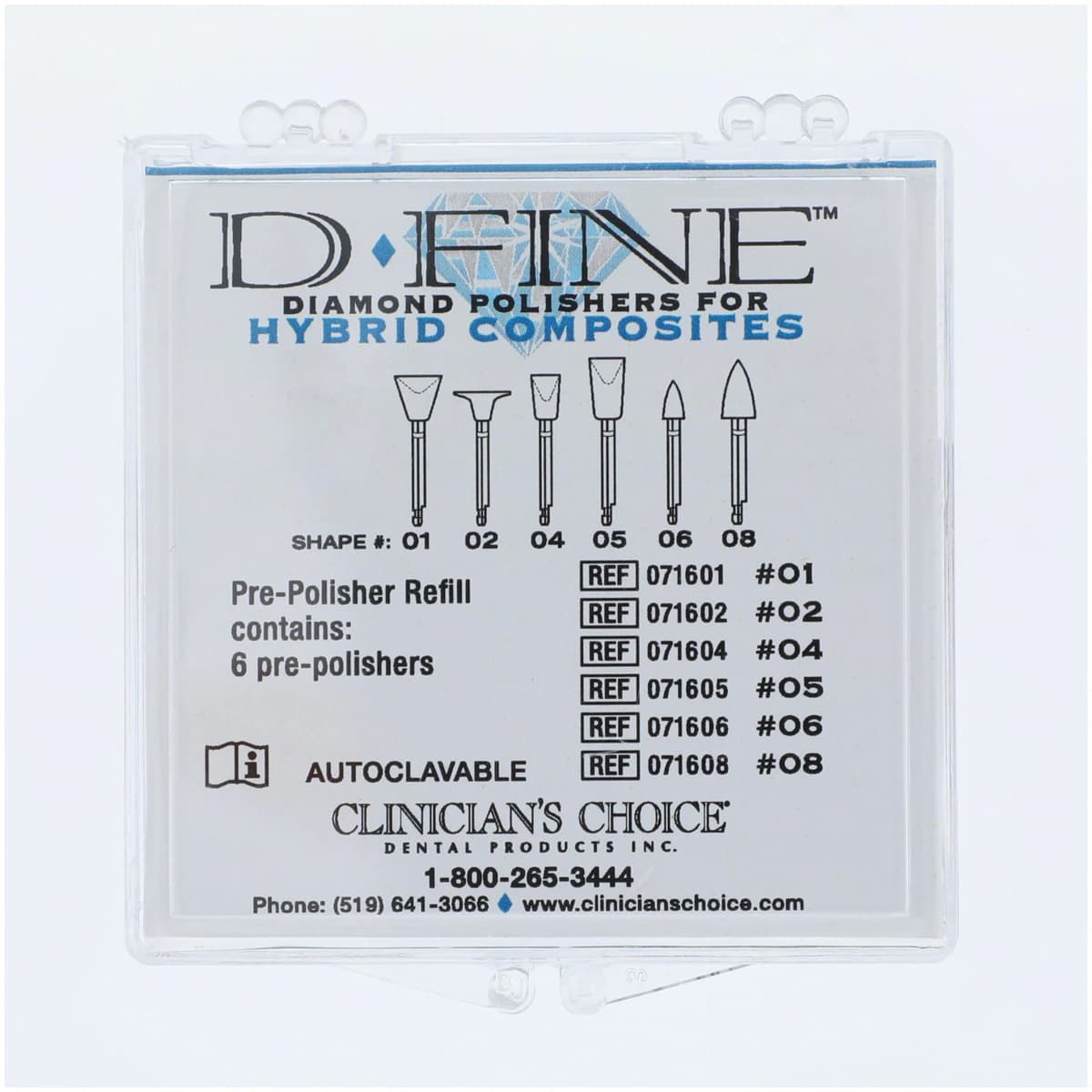 D-Fine Diamond for Hybrid Pre-Polisher, Right Angle Fine Cup 05, Grey, 6/Refill thumbnail 2