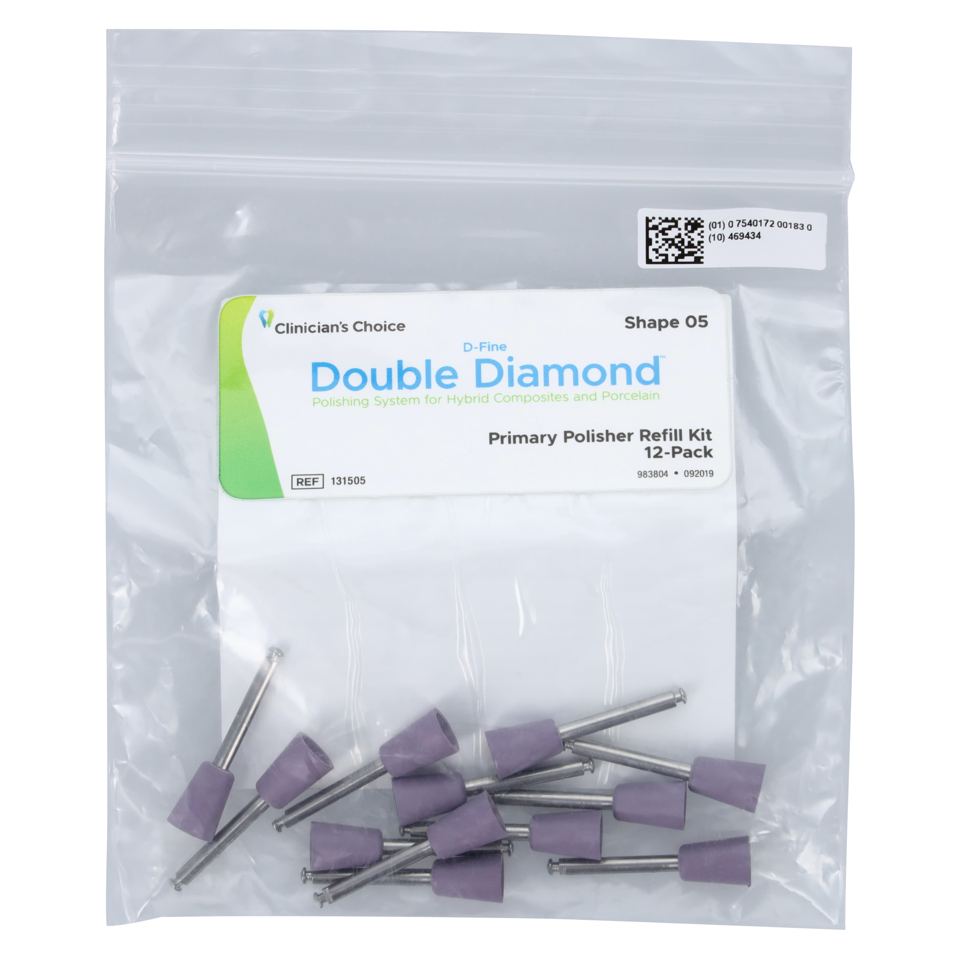 Clinician's Choice D-Fine Double Diamond Purple Cup Polisher, Refill 12/Pk, Item #131505 thumbnail 3