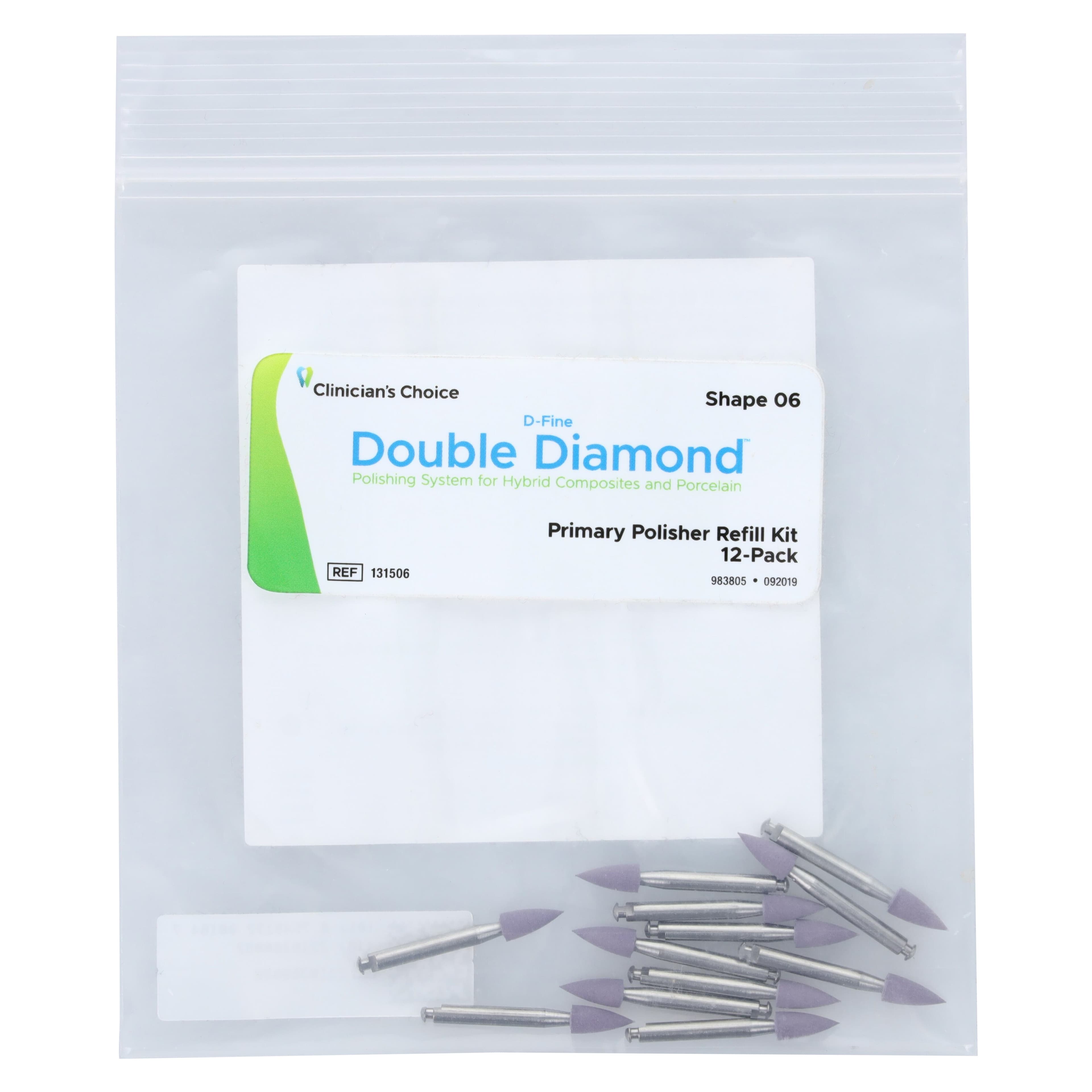 D-Fine Double Diamond Primary Polisher, Right Angle, Fine Point 06, Purple, Refill, 12/Pk thumbnail 3
