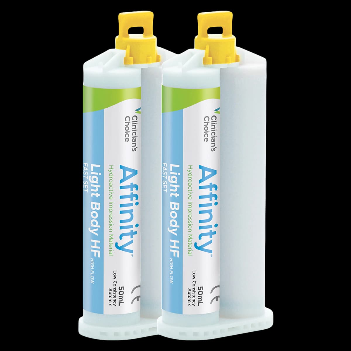 Affinity Hydroactive Impression Material, Light Body High Flow, Fast Set Kit - 2 x 50 mL Cartridges & Mixing Tips - Affinity Hydroactive Impression Material, Light Body High Flow, Fast Set Kit - 2 x 50 mL Cartridges & Mixing Tips - Image 1