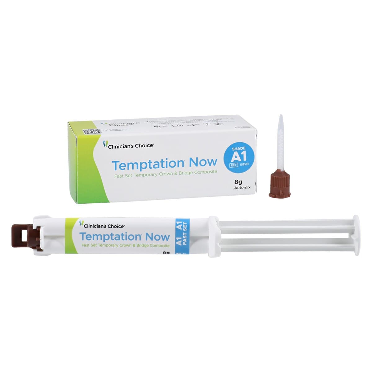 Clinician's Choice Temptation Now Fast Set Temporary Crown & Bridge Material, Shade A1, 8g Syringe thumbnail 2