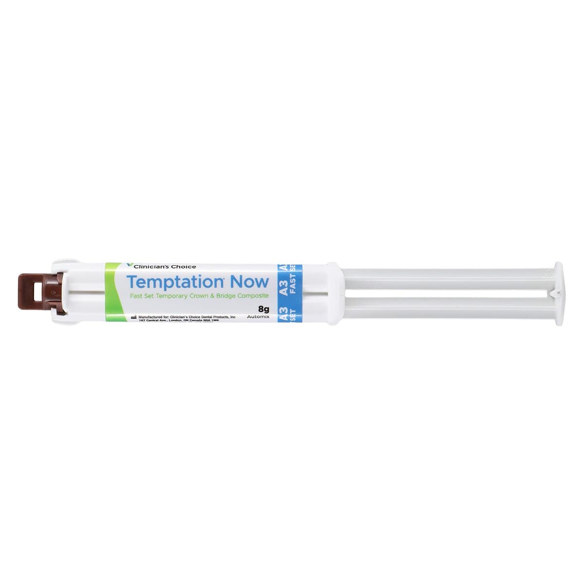 Clinician's Choice Temptation Now Fast Set Temporary C&B Material, A3 Shade, 8g Syringe thumbnail 3