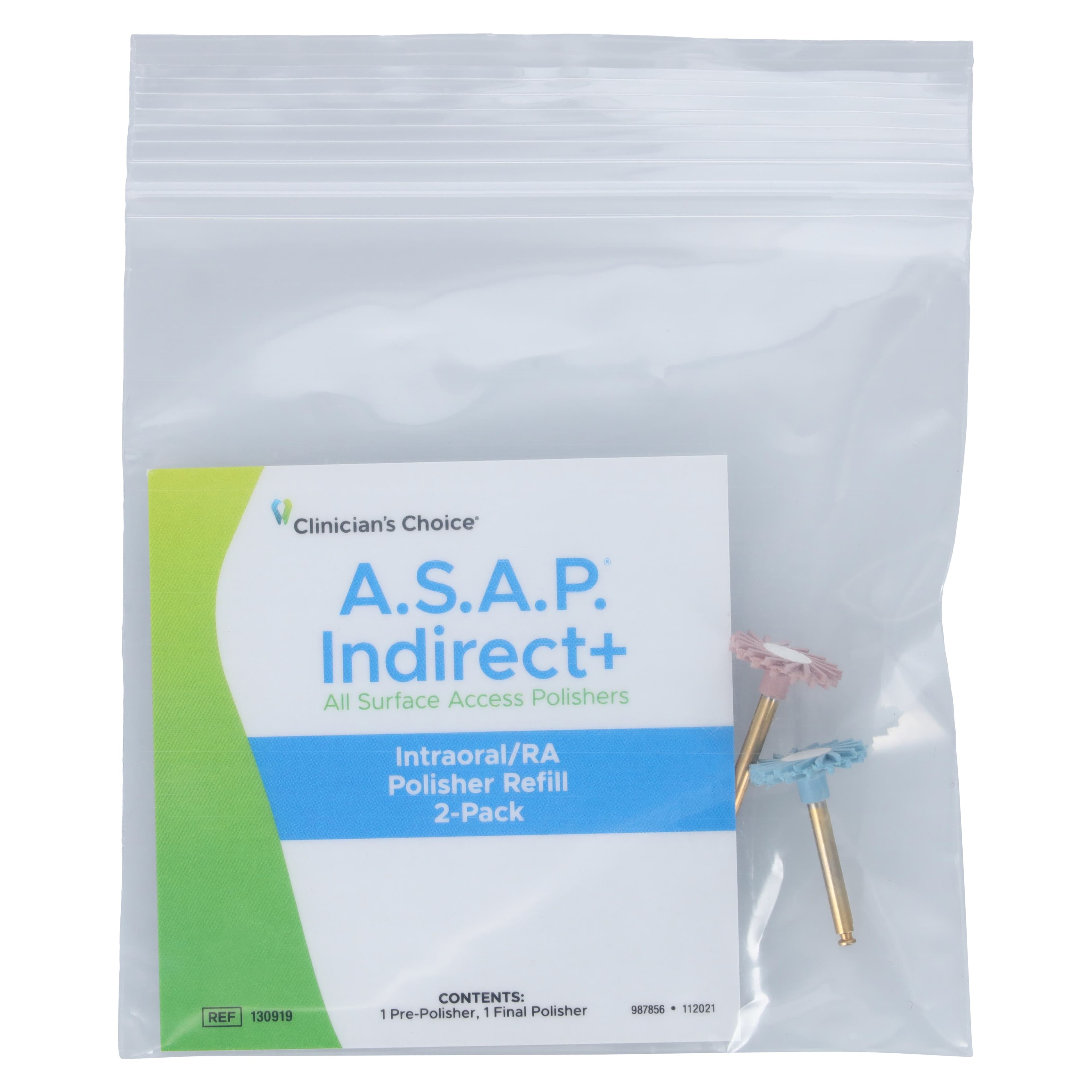 A.S.A.P. Indirect+ Intraoral/RA Polisher Refill Kit, Pre-Polisher & Final Polisher, 2/Pk, 130919 thumbnail 3