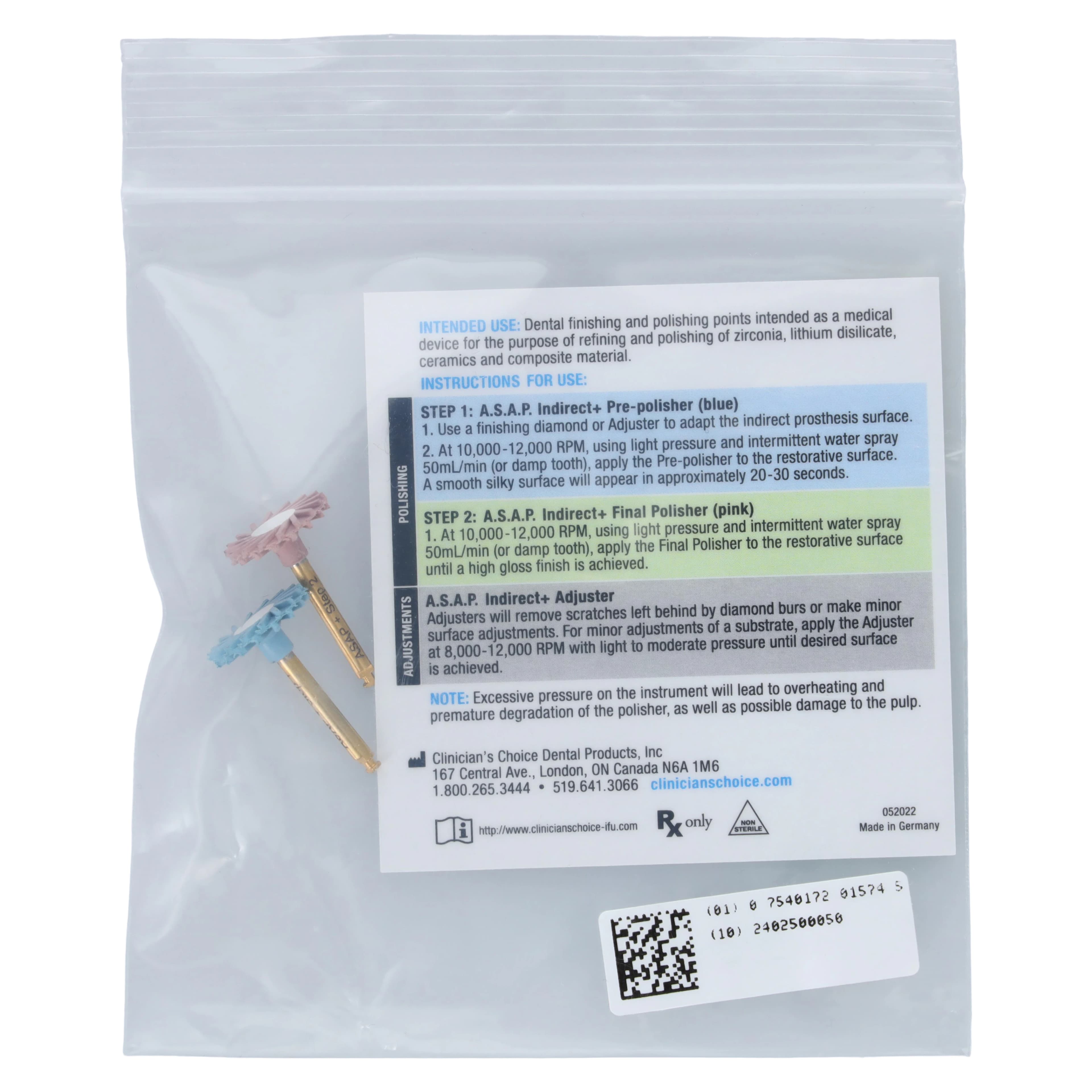 A.S.A.P. Indirect+ Intraoral/RA Polisher Refill Kit, Pre-Polisher & Final Polisher, 2/Pk, 130919 thumbnail 4