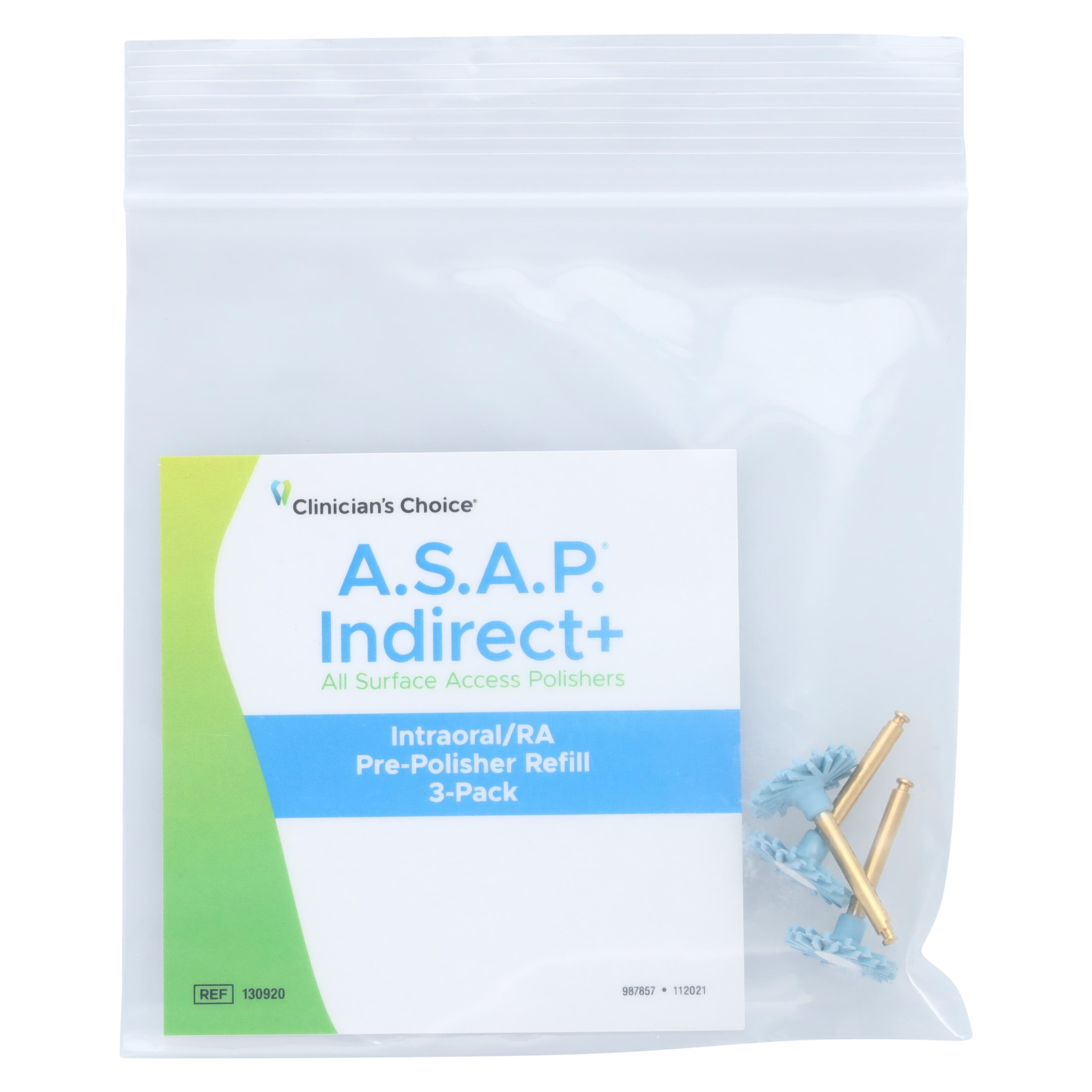 A.S.A.P. Indirect+ Intraoral/RA Diamond Polisher Refill, Pre-Polisher (Blue), 3/Pack, 130920 thumbnail 3