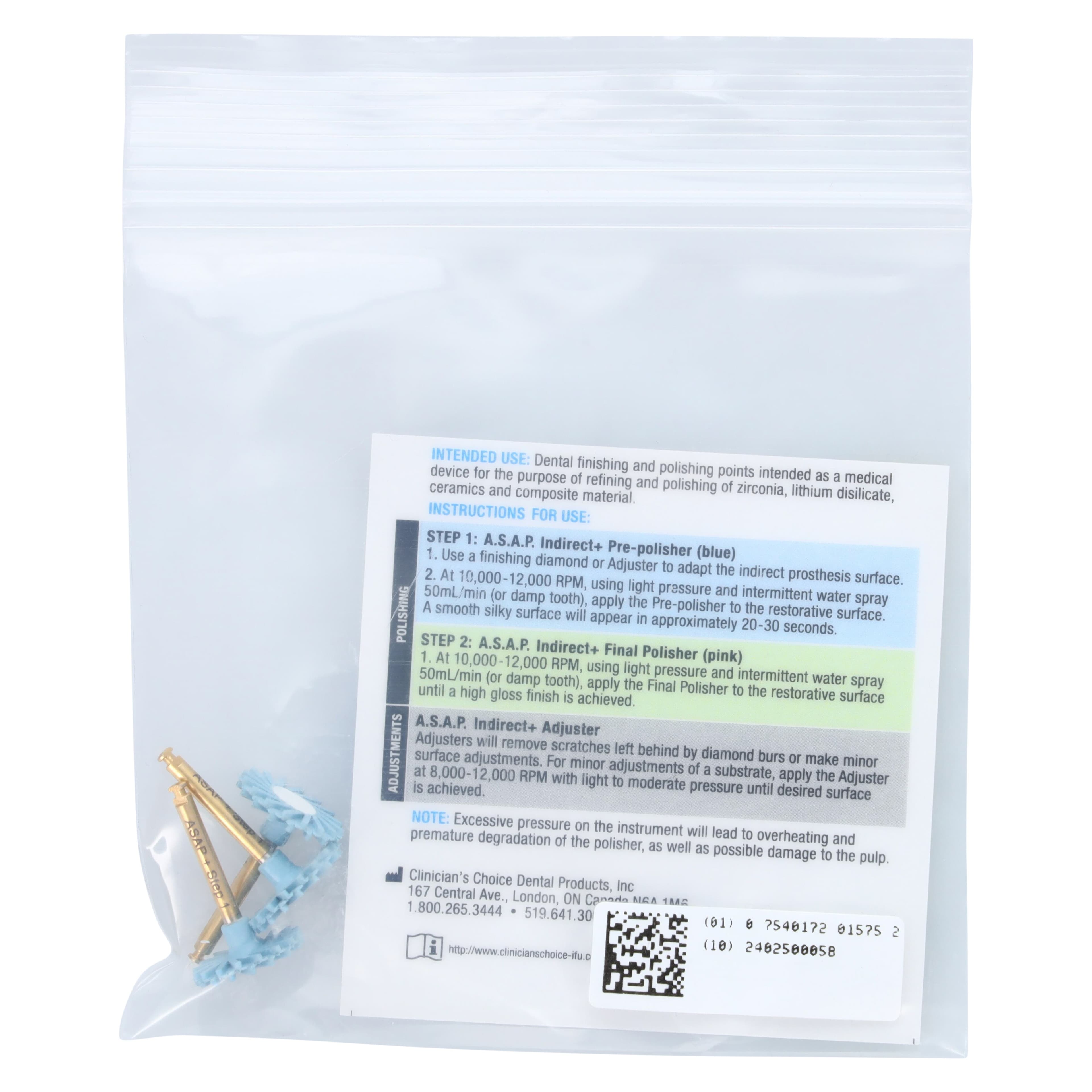 A.S.A.P. Indirect+ Intraoral/RA Diamond Polisher Refill, Pre-Polisher (Blue), 3/Pack, 130920 thumbnail 4