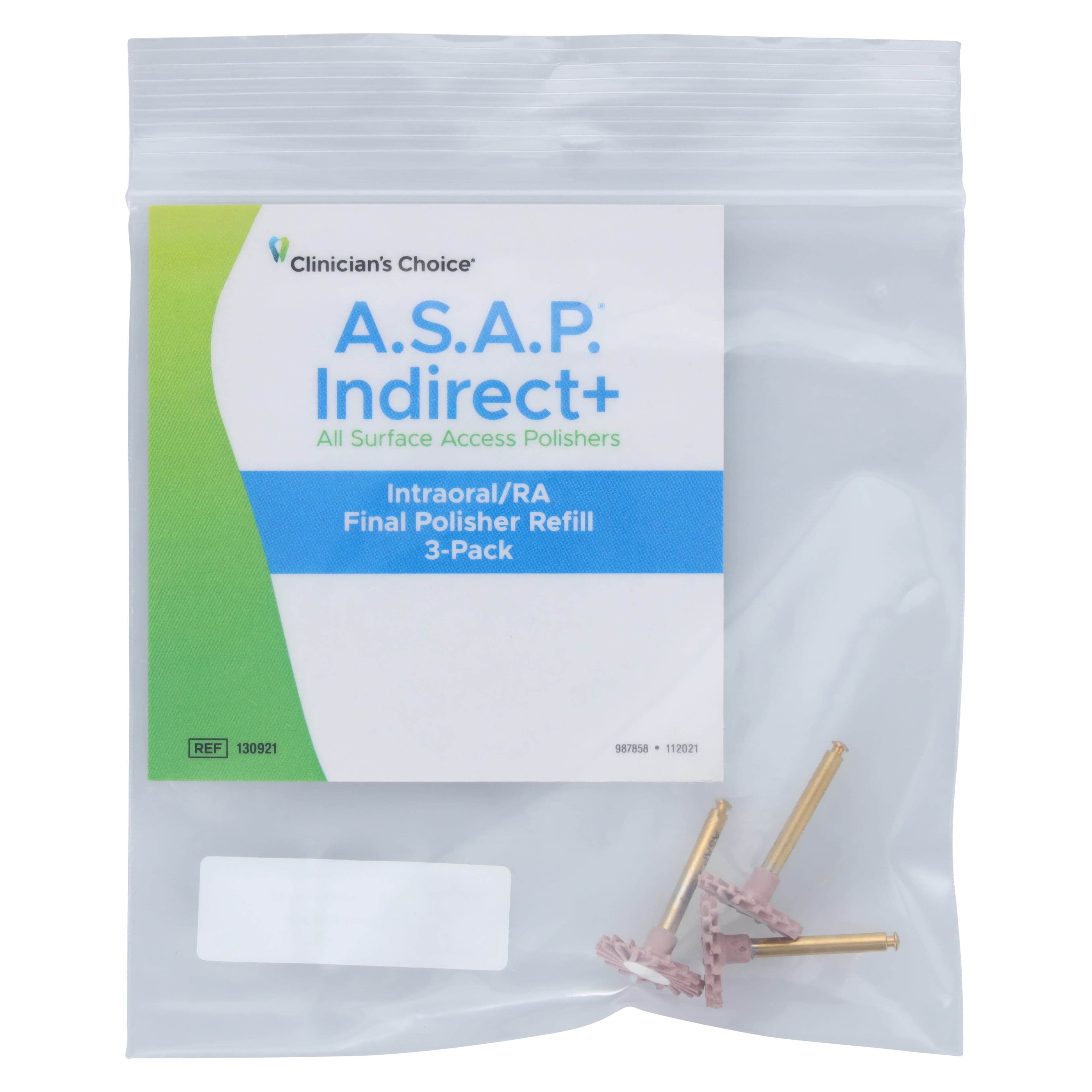 A.S.A.P. Indirect+ Intraoral/RA Final Polisher Refill, Diamond-Impregnated Spiral Wheels, Purple, 3/Pack, 130921 thumbnail 3