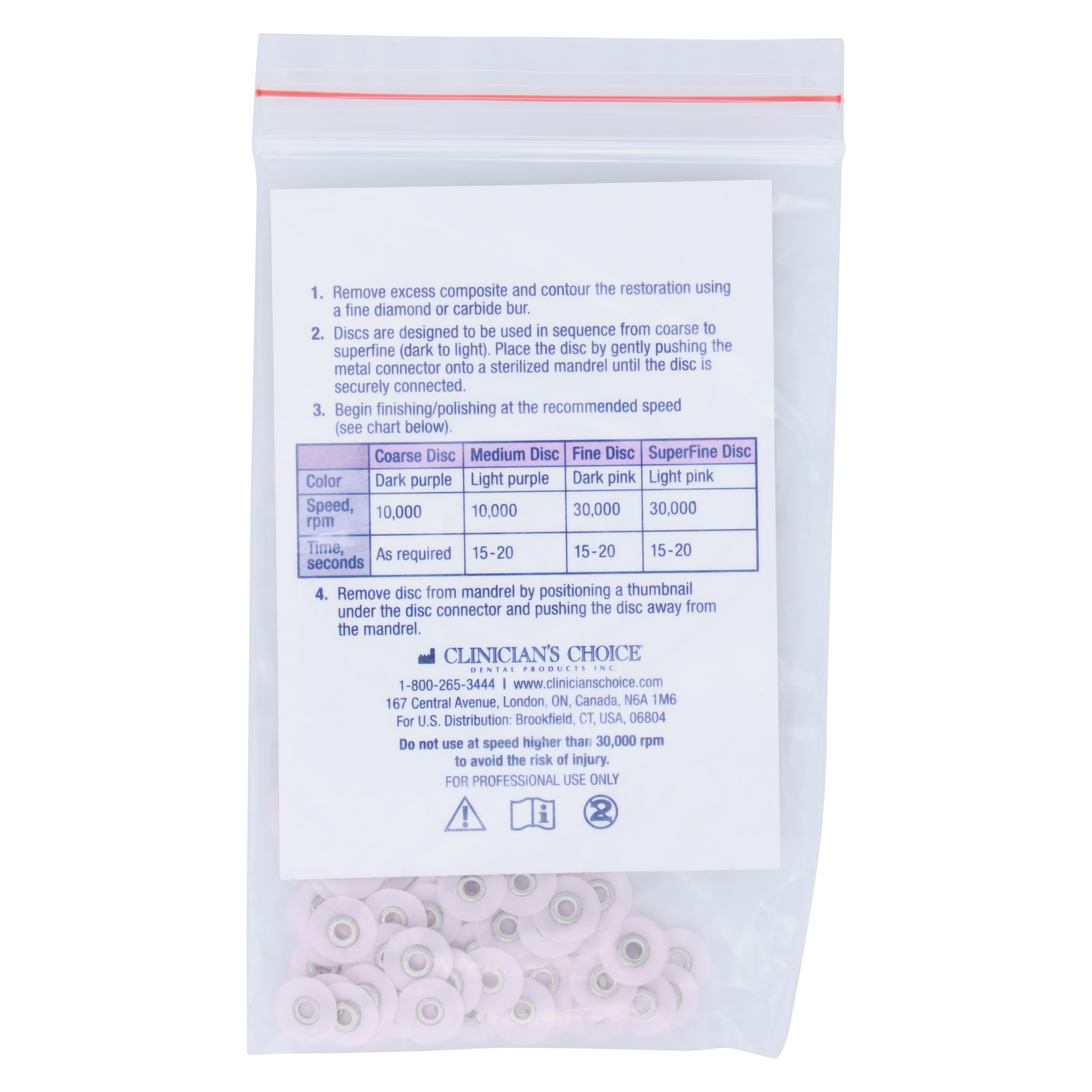 Contours Finishing & Polishing Discs, 3/8" Super Fine, Light Pink, 85/Pack, Refill, 133011 thumbnail 4
