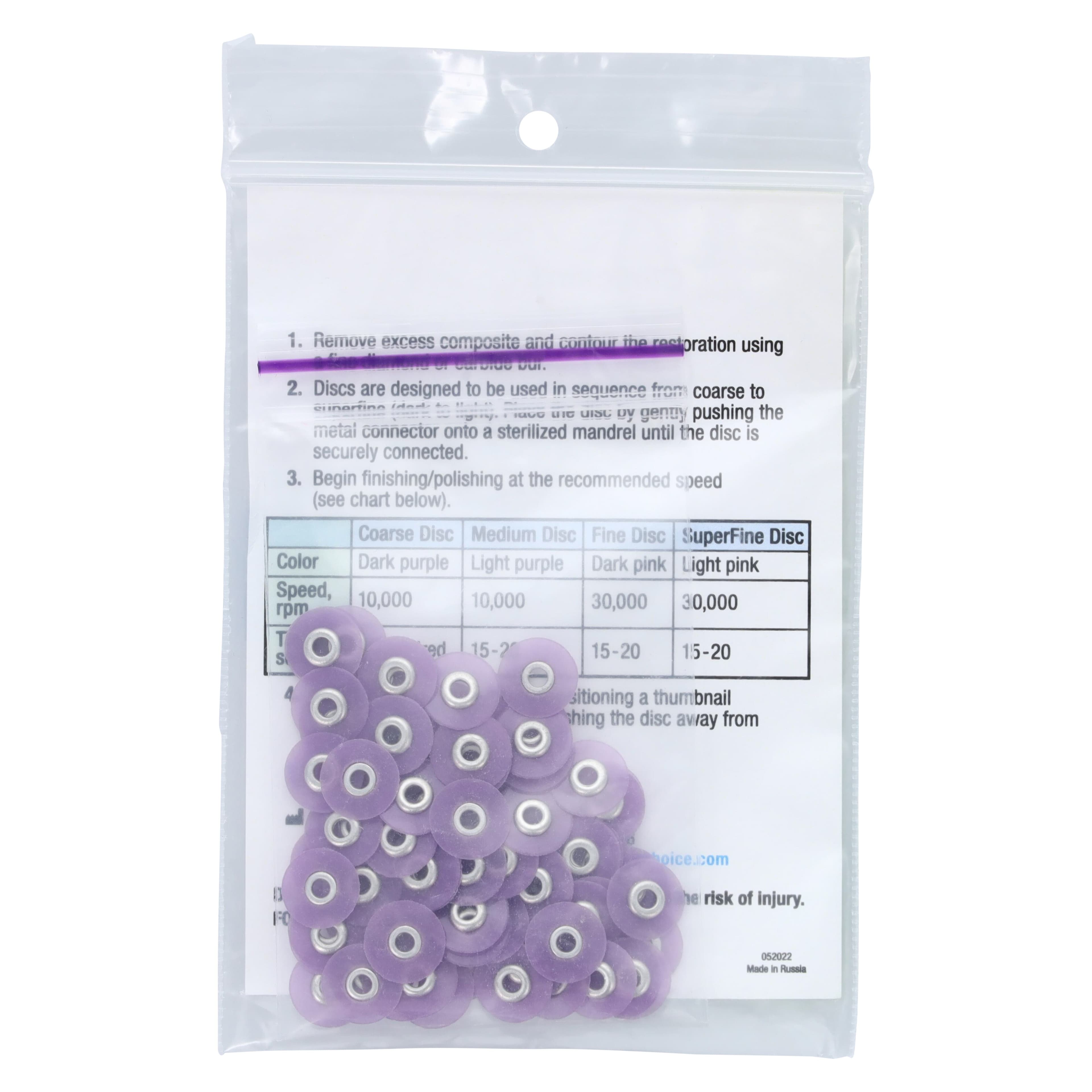 Contours Finishing & Polishing Discs Refill, 3/8" Medium, Lavender, 85/Pack, 133009 thumbnail 4