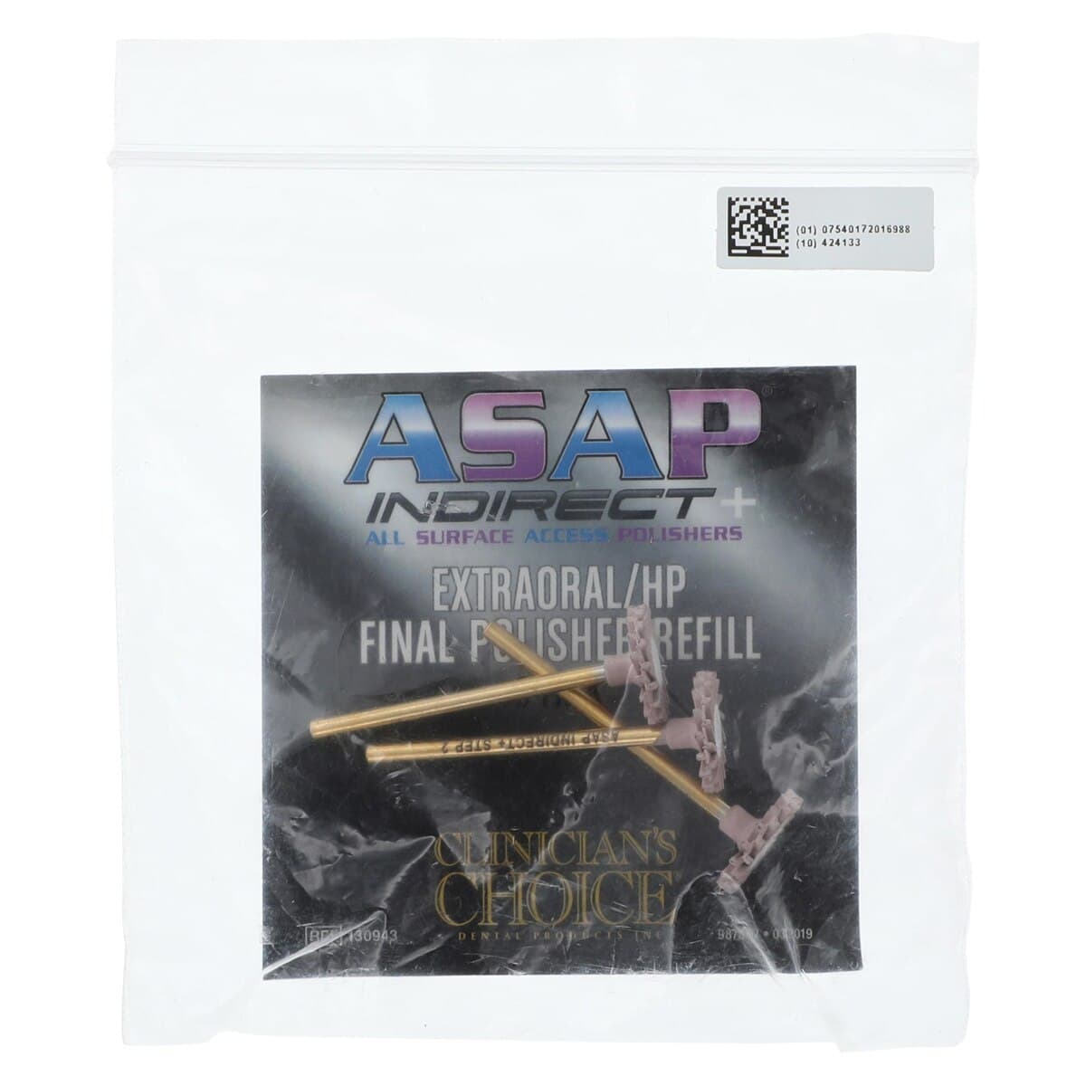 A.S.A.P. Indirect+ Extraoral/HP Final Polisher Refill, Diamond-Impregnated Spiral Wheel, 3/Pk, 130943 thumbnail 2