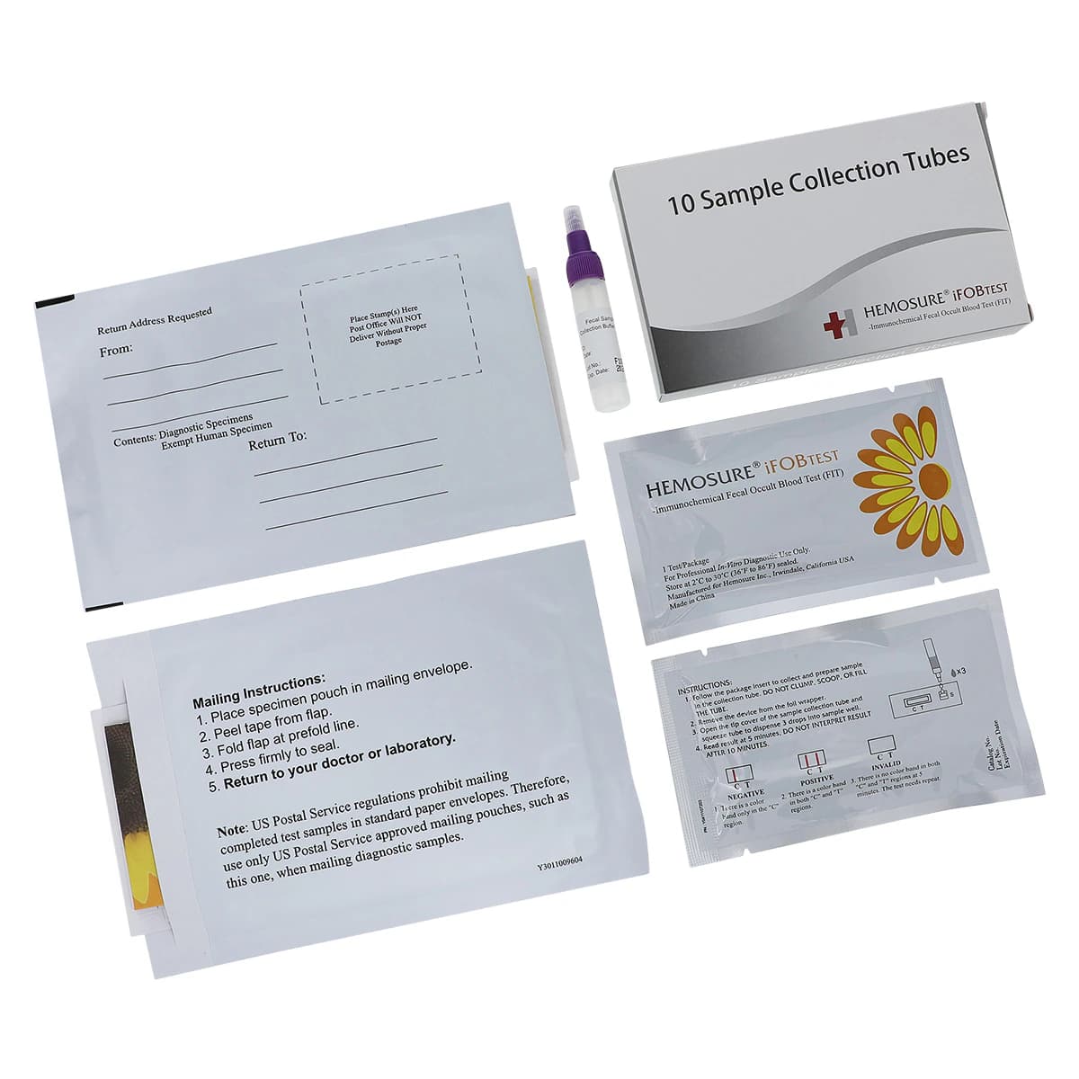 Hemosure iFOB Complete Test Kit, CLIA Waived, 10 Tests/10 Collection Tubes, 10/Box thumbnail 2