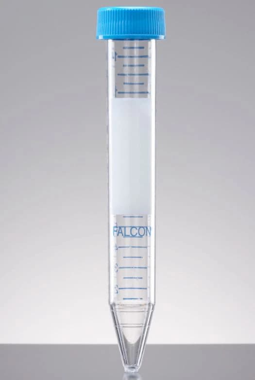 Falcon Conical Centrifuge Tube, Polypropylene, 14mL, 17x120mm, Graduated, Clear, Screw Cap, Sterile, 500/Case - Conical Centrifuge Tube PP - Image 1