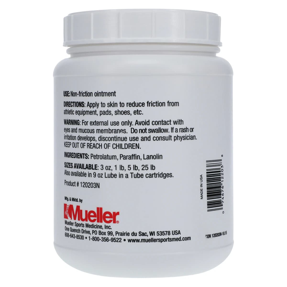 Mueller Sports Medicine Lubricating Ointment with Lanolin, 5 lb Jar thumbnail 2