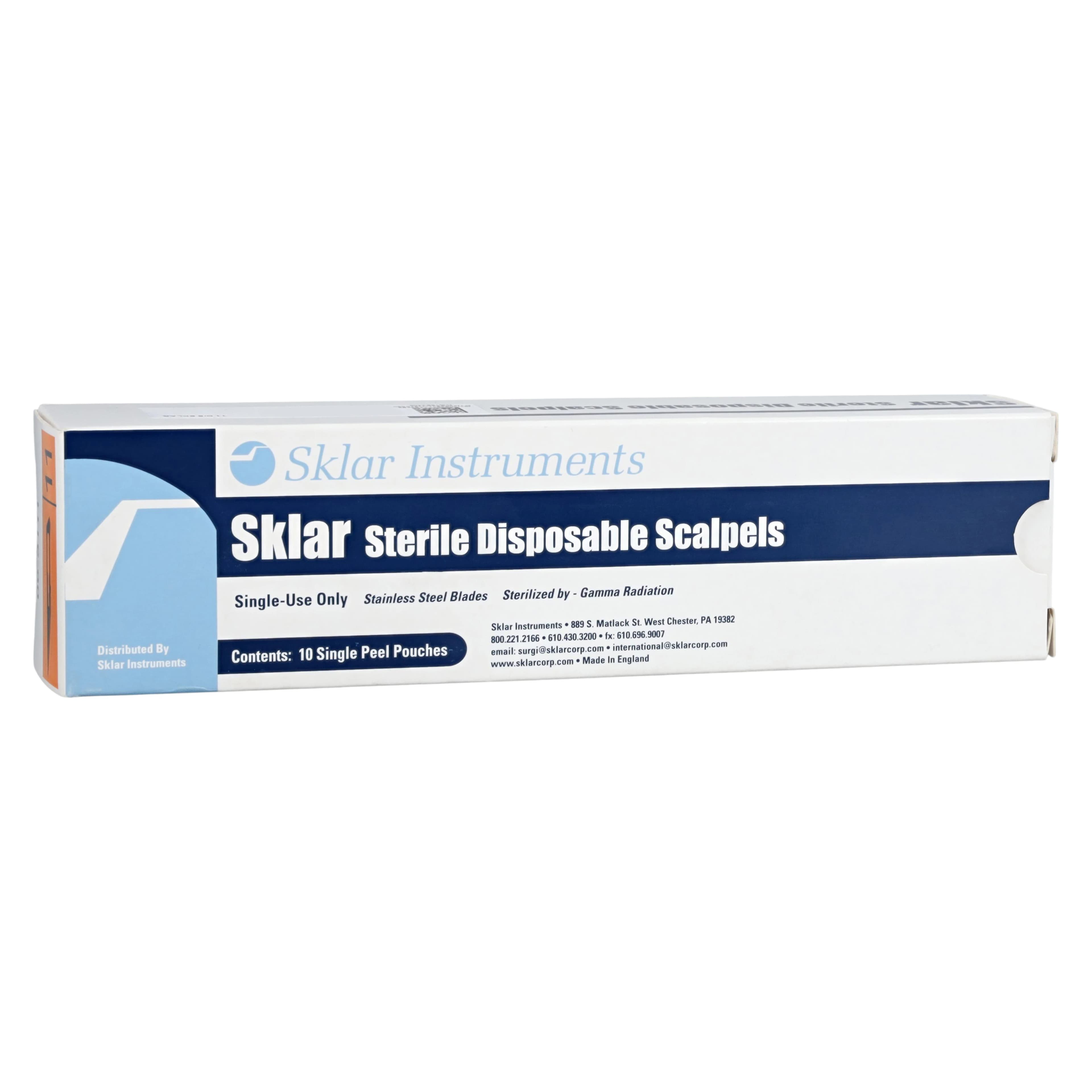 Sklar Instruments Disposable Surgical Scalpel #11, Plastic Handle with Stainless Steel Blade, Sterile - Scalpel Disposable Sterile - Image 1