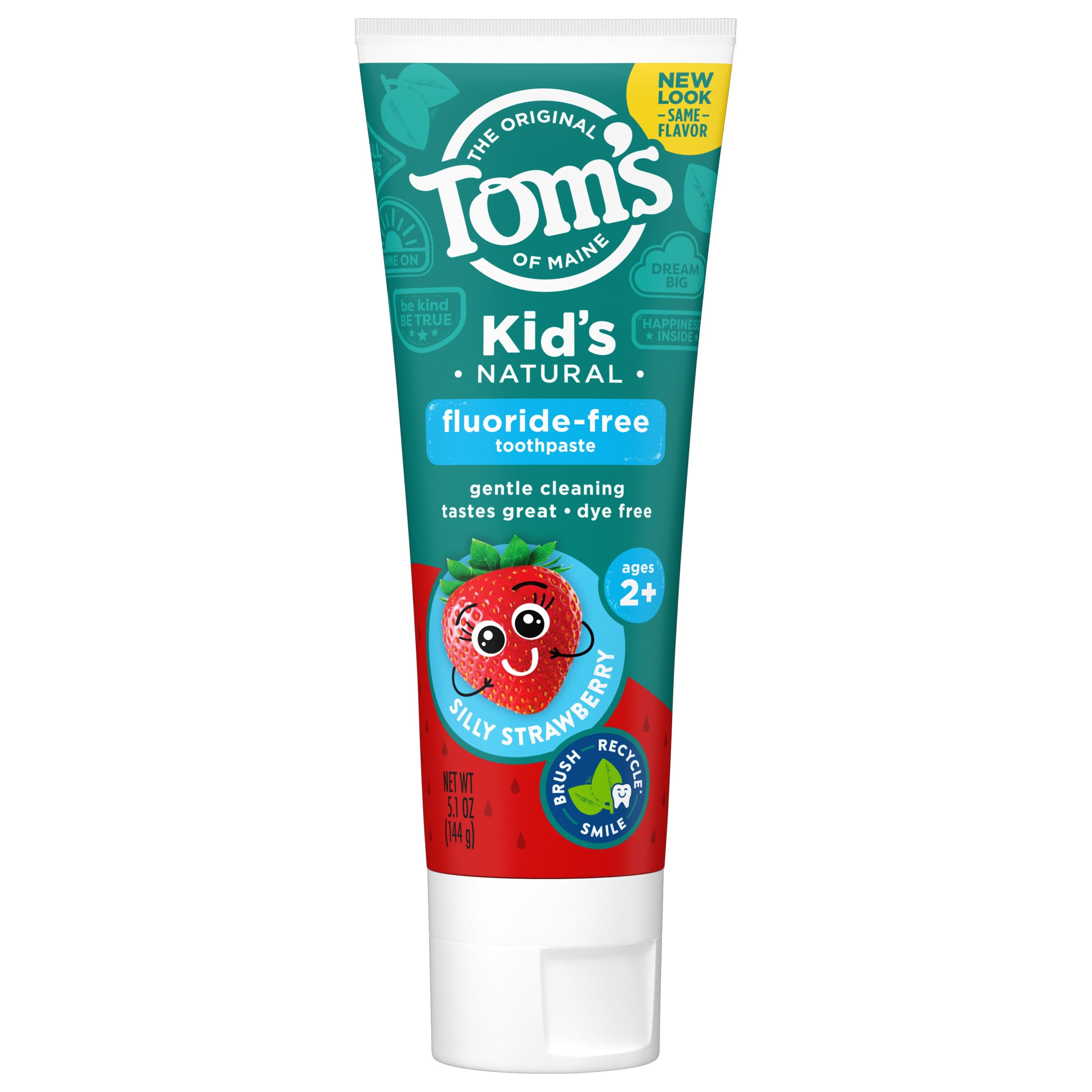 Tom's of Maine Anticavity Toothpaste, Child, Strawberry, Fluoride Free, 5.1 oz Tube - Tom's Fluoride Free Toothpaste - Image 1