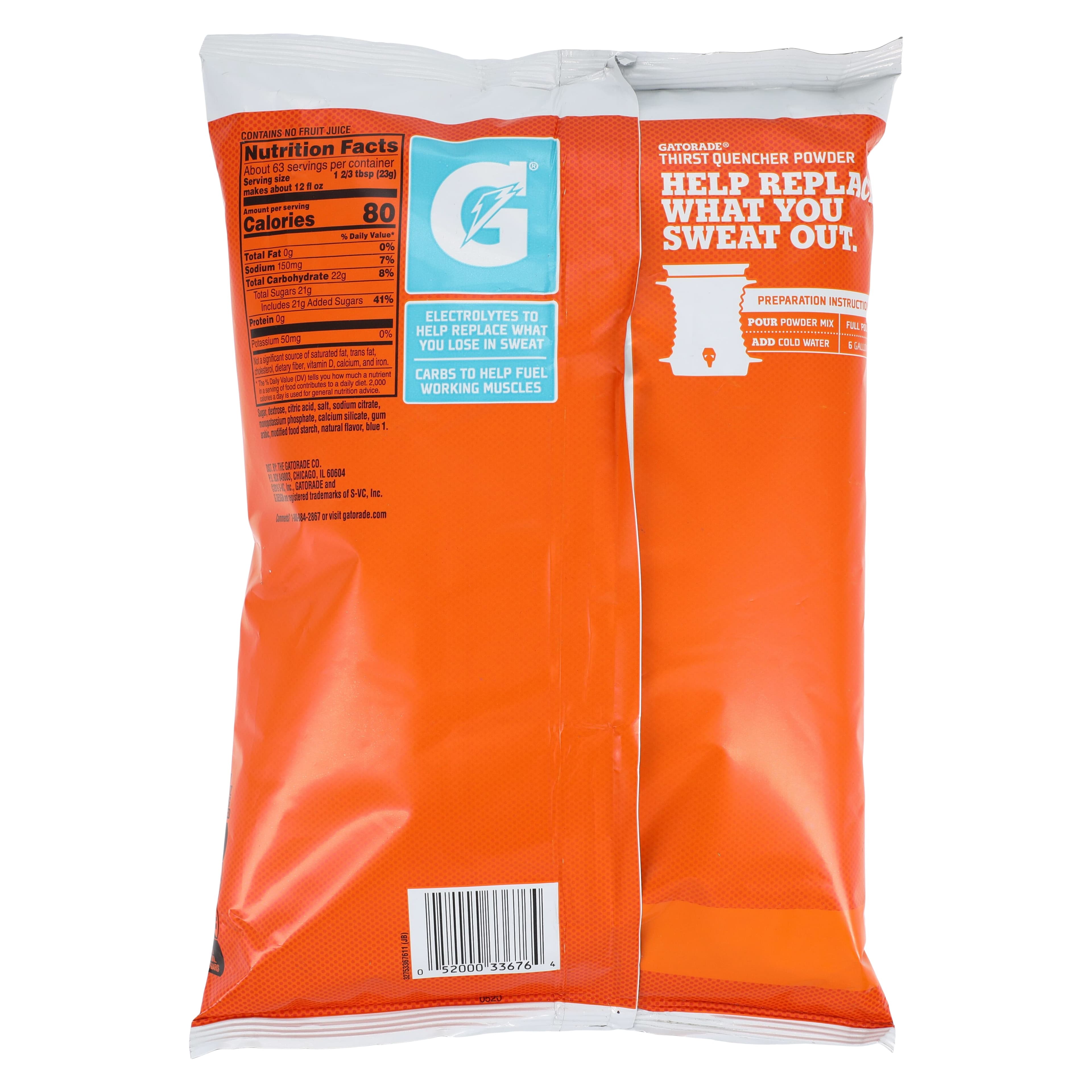 Gatorade Thirst Quencher Sports Beverage, Glacier Freeze, 51 oz Powder Packets, 14/Case thumbnail 3
