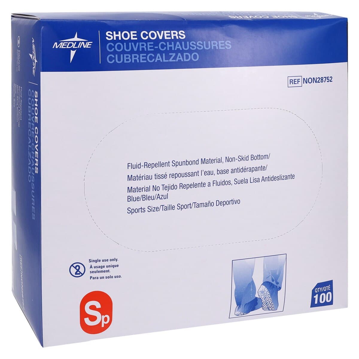Medline Shoe Cover Non-Skid, Blue, 2X Large, Disposable, 200/Case thumbnail 5