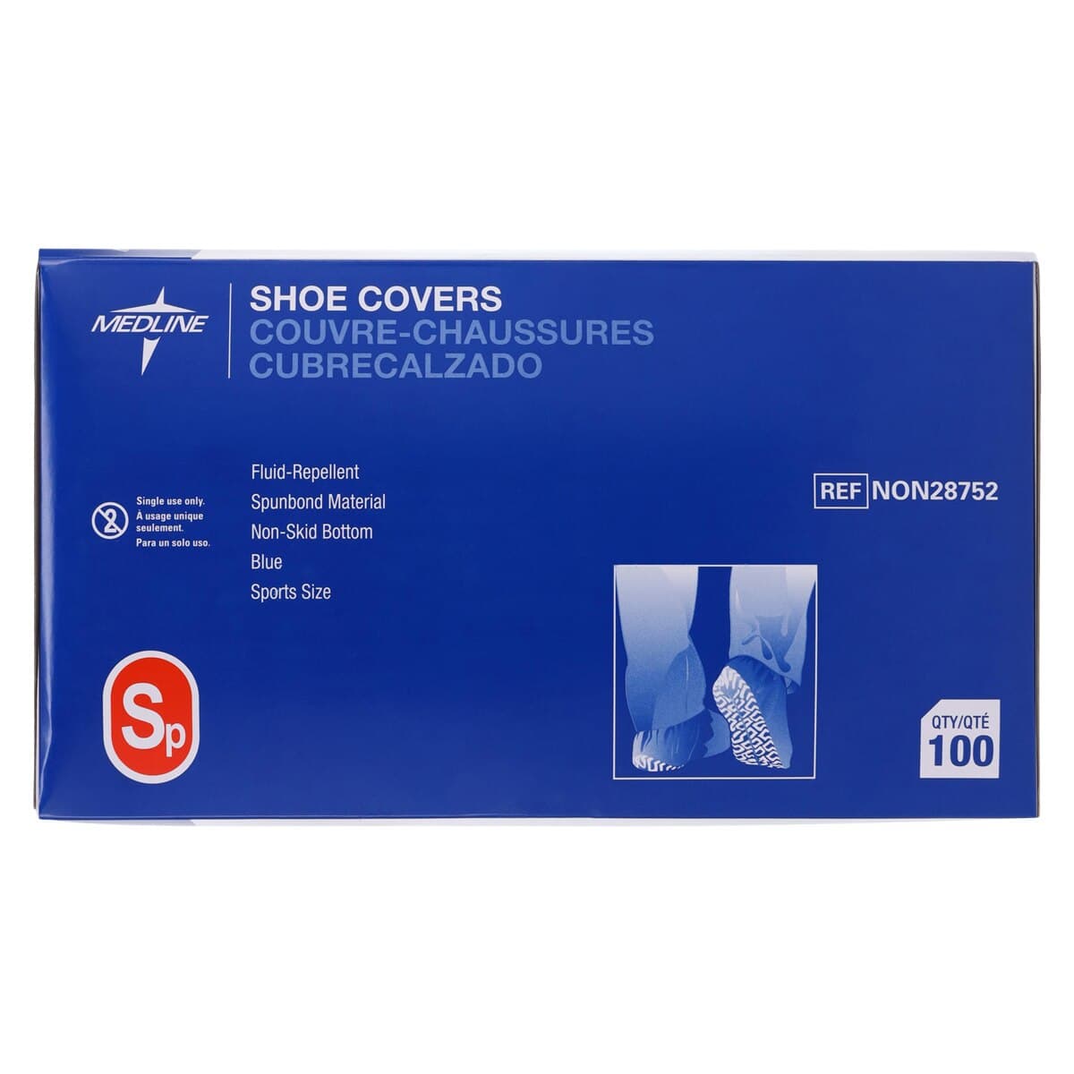 Medline Shoe Cover Non-Skid, Blue, 2X Large, Disposable, 200/Case thumbnail 7