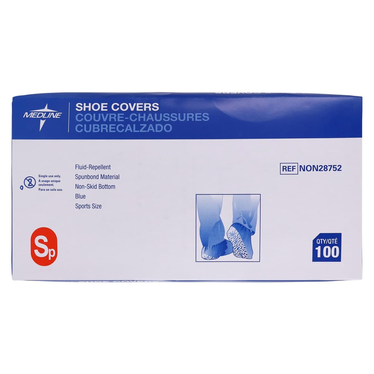 Medline Shoe Cover Non-Skid, Blue, 2X Large, Disposable, 200/Case thumbnail 8