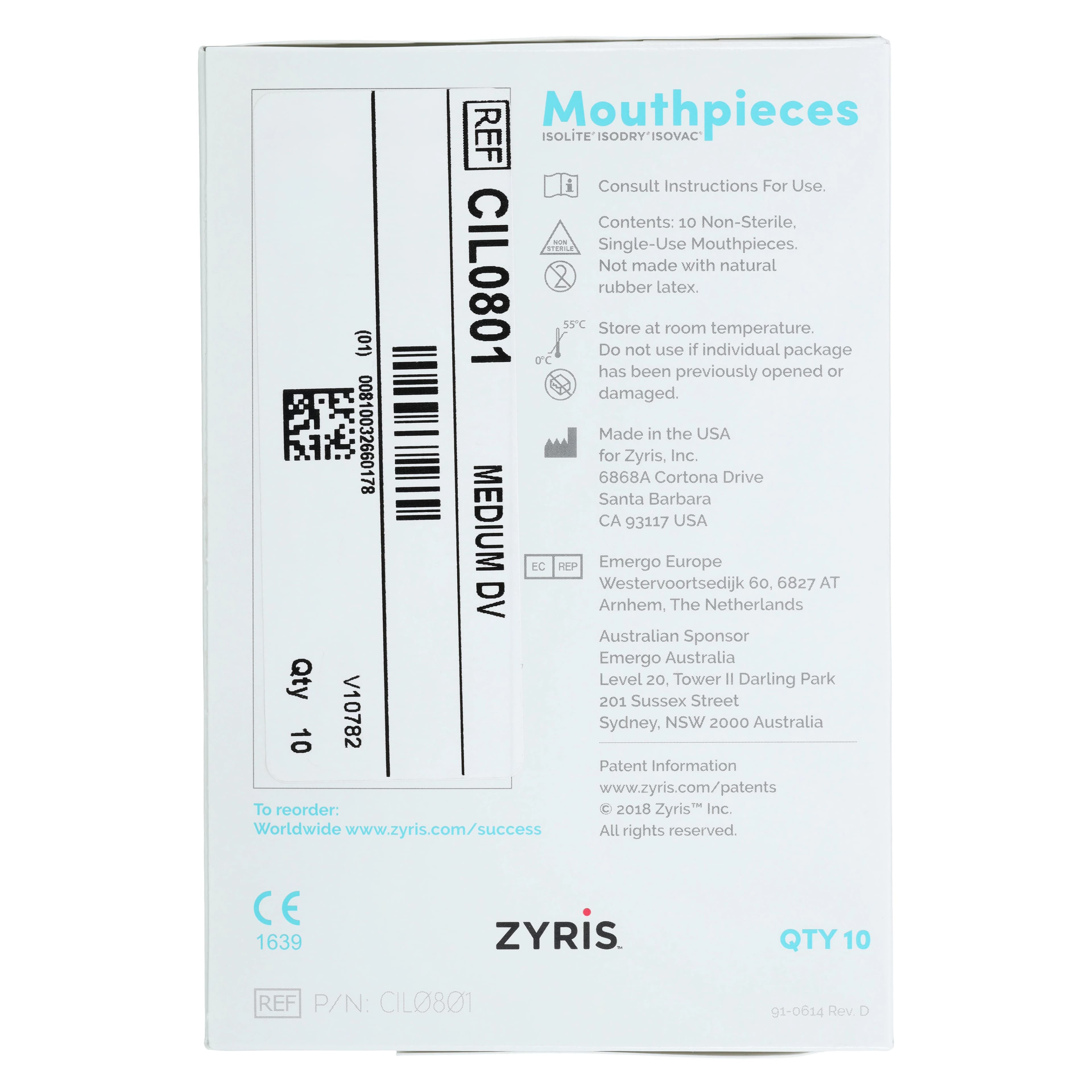 Isolite Posterior Mouthpiece, Medium Deep Vestibule (DV), 10-Pack thumbnail 6