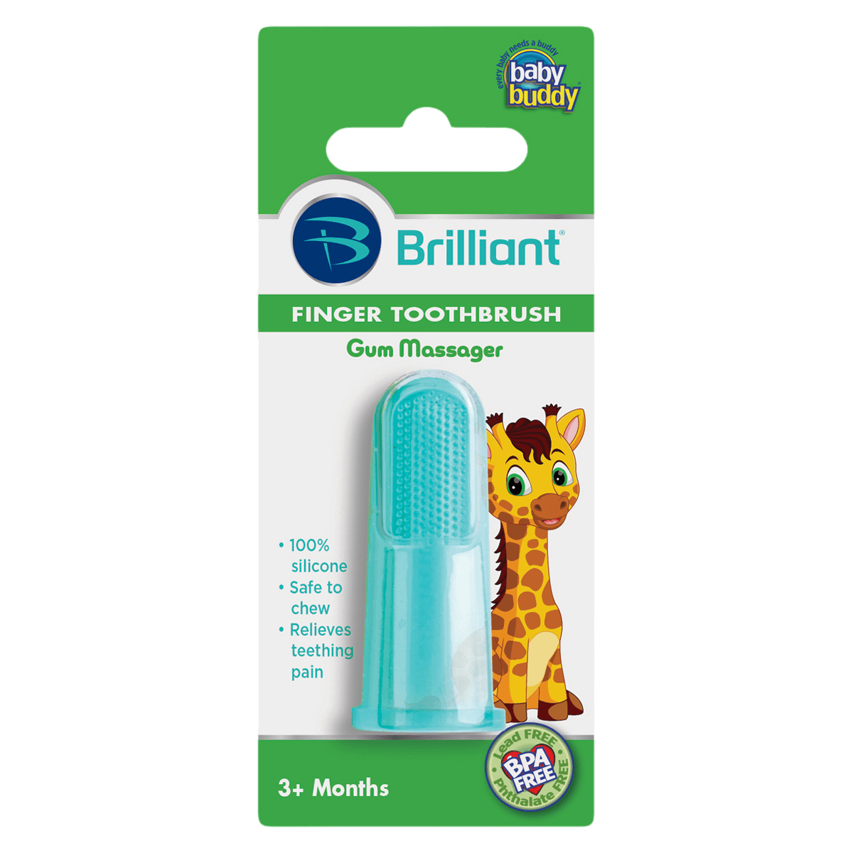 Baby Buddy Brilliant Finger Toothbrush, Infant (Ages 3+ Months), Green, 6/Bag - Brilliant Finger Toothbrush - Image 1