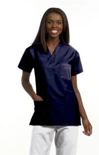 Fashion Seal Fashion Poplin Scrub Shirt, Unisex, Navy Blue, Large, 65% Polyester / 35% Cotton, 3 Pockets, Pullover - Shirt Scrub Unisex Navy Blue - Image 1