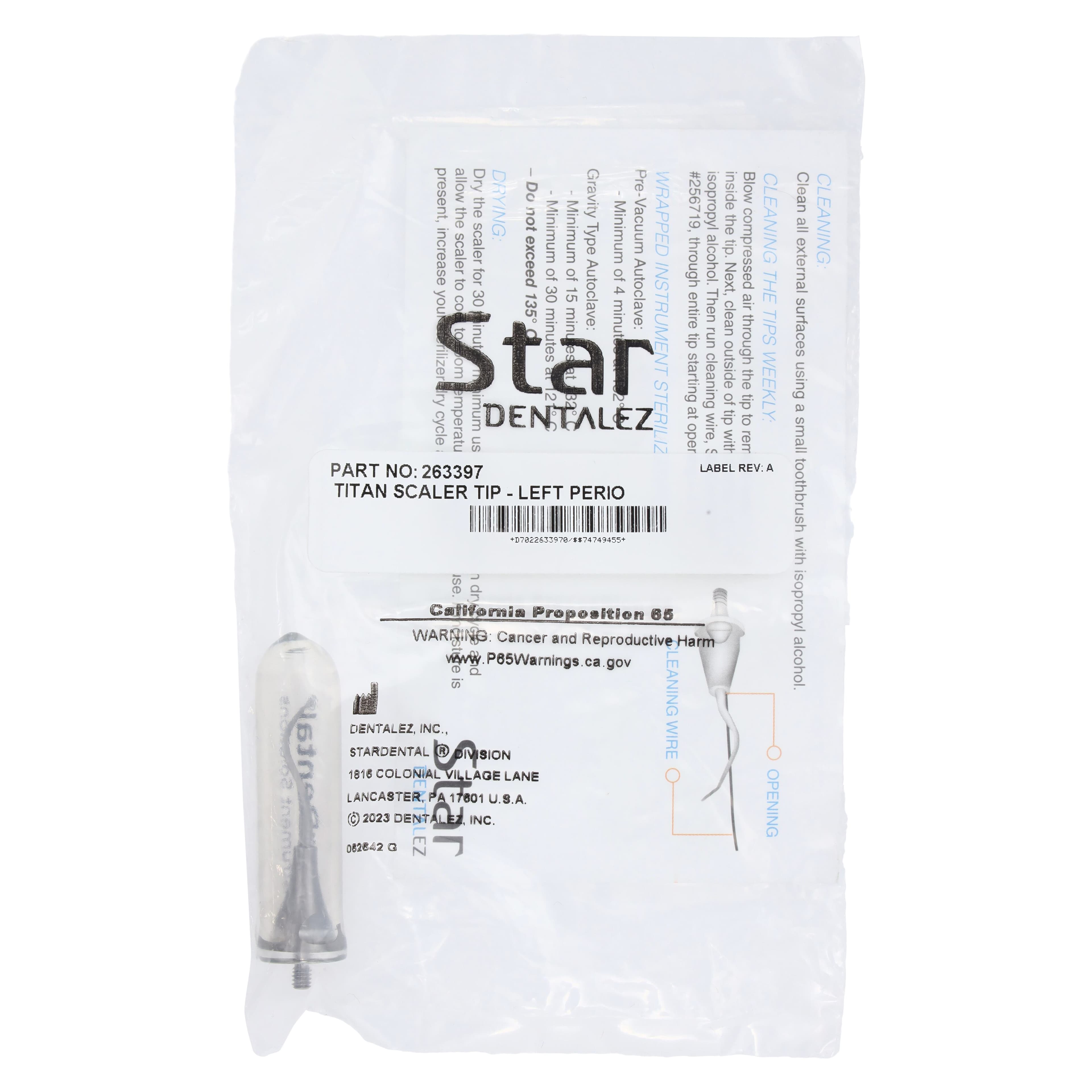 StarDental Titan Scaler Tip, Perio Left Angle, for Titan SW/Blis-Sonic Ultrasonic Scalers thumbnail 2