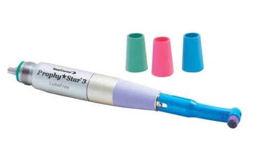 StarDental Prophy Star 3 Low-Speed Hygiene Handpiece, Straight, Lube-Free, Autoclavable, with 4 Color Grips (Blue, Aqua, Lavender, Pink), 264422 - Handpiece, 264422 - Image 1