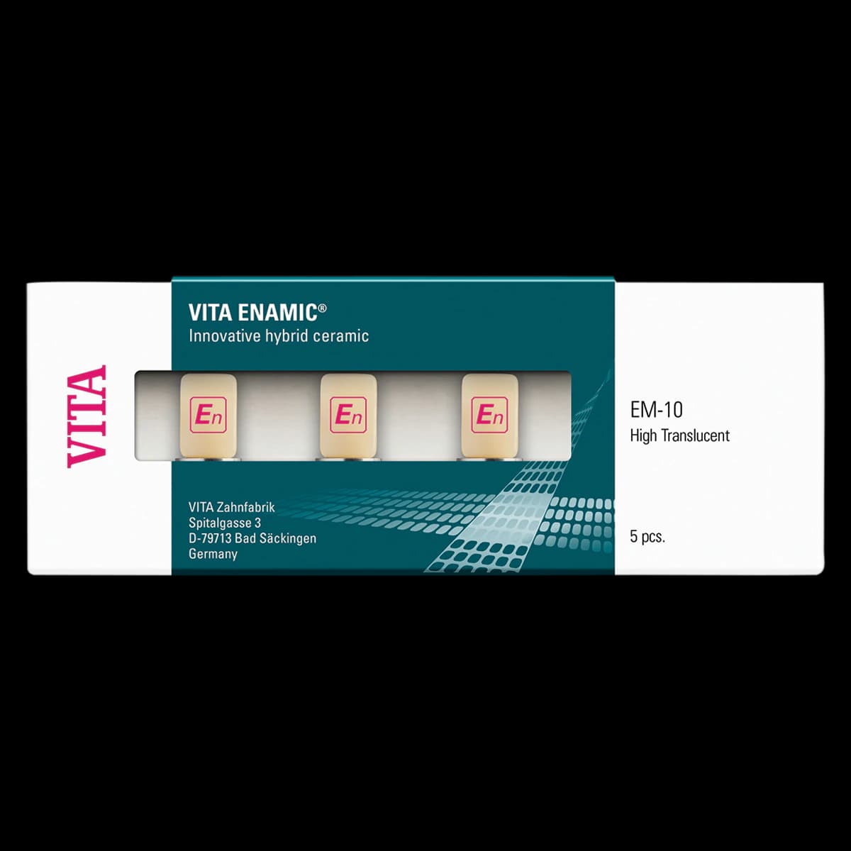 VITA ENAMIC CEREC HT CAD/CAM Milling Blocks, High Translucency, Shade 2M1, 10mm, 5/Pack, EM-10 - VITA Enamic Cerec HT 10mm 5/Pack - Image 1