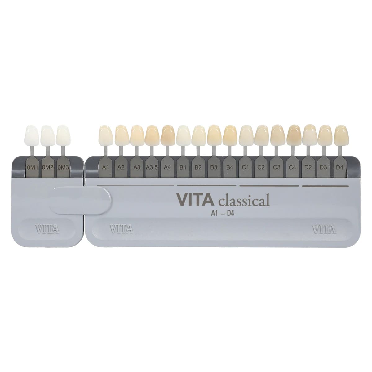 VITA Classical Shade Guide, A1-D4, with Bleached Shades 0M1-0M3, Autoclavable, 19 Tabs, 1/Pk, G027CBS thumbnail 2