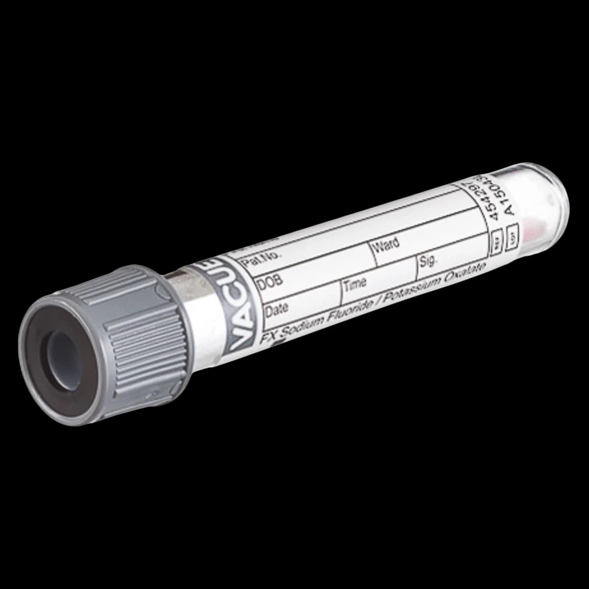 Greiner Bio-One Vacuette Venous Blood Collection Tube, Gray/Black Cap, 4mL, Pull Cap, Sterile, 50/Pk - Tube BC Vacuettte Glucose - Image 1