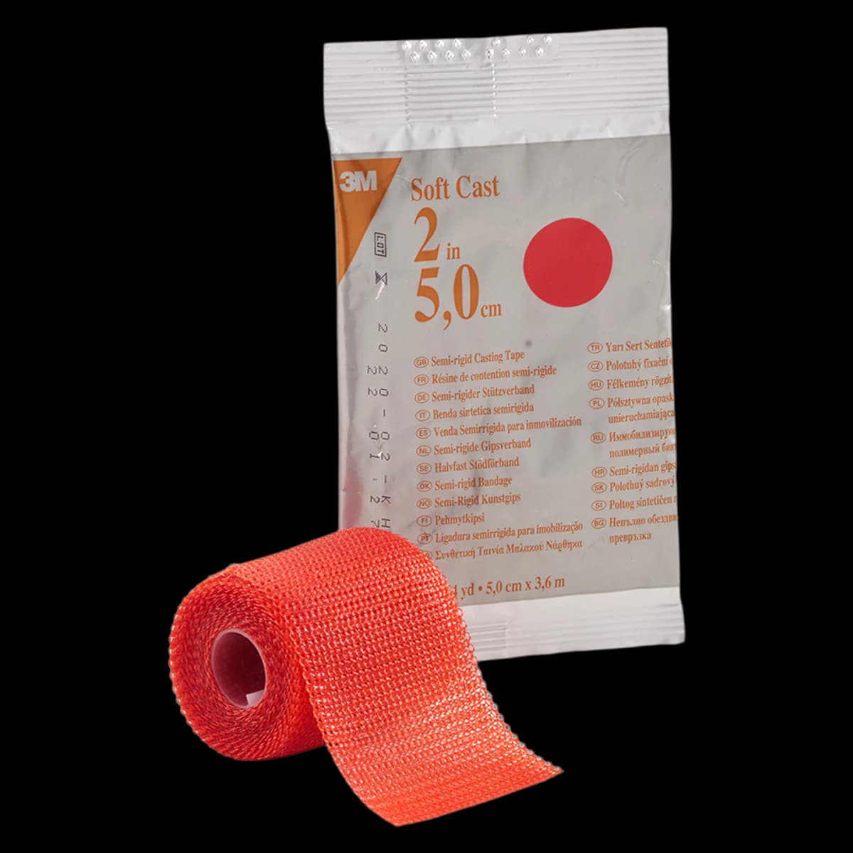 3M Scotchcast Soft Cast Fiberglass Casting Tape, Red, 2" x 4 yds, 10/Case, 82102R - 3M SCOTCHCAST SOFT CAST CASTING TAPE 82102R - Image 1