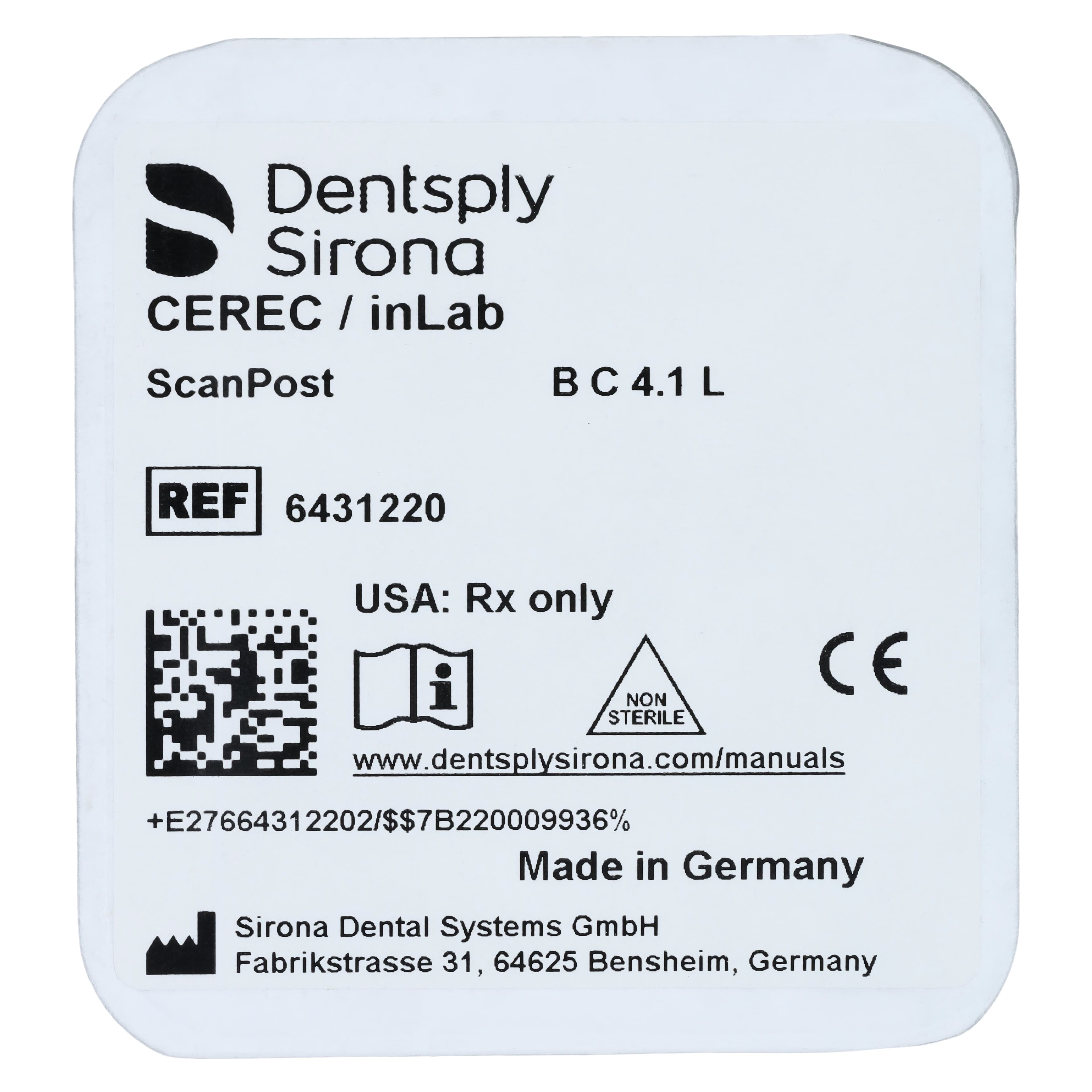 Sirona ScanPost B C 4.1 L, Biomet 3i Certain, Titanium, 1/Pkg thumbnail 3