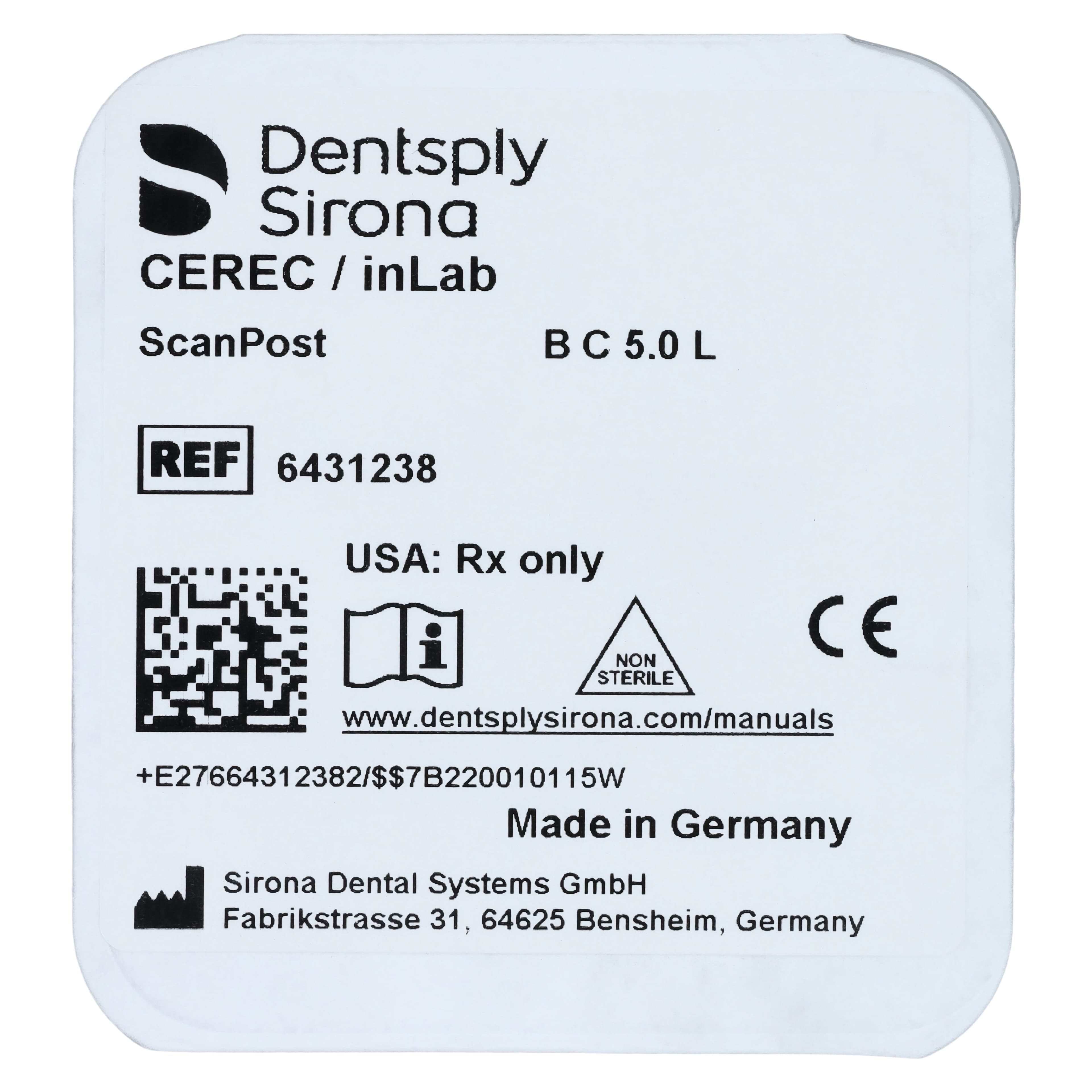 Sirona ScanPost B C 5.0 L, Biomet 3i Certain, Titanium, 1/Pkg thumbnail 3