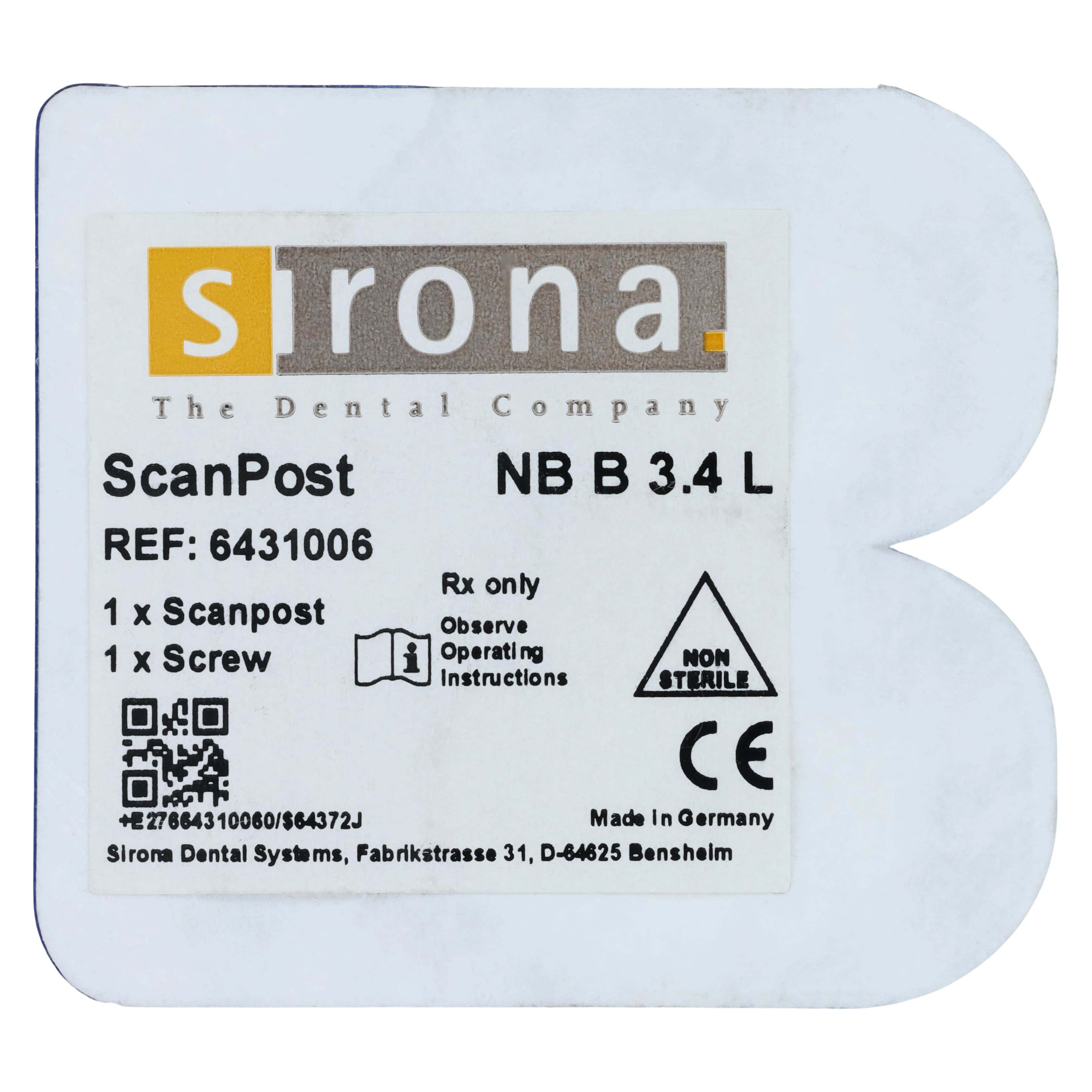 ScanPost NB B 3.4 L, Nobel Biocare Brånemark NP, Titanium, 1/Pkg thumbnail 3