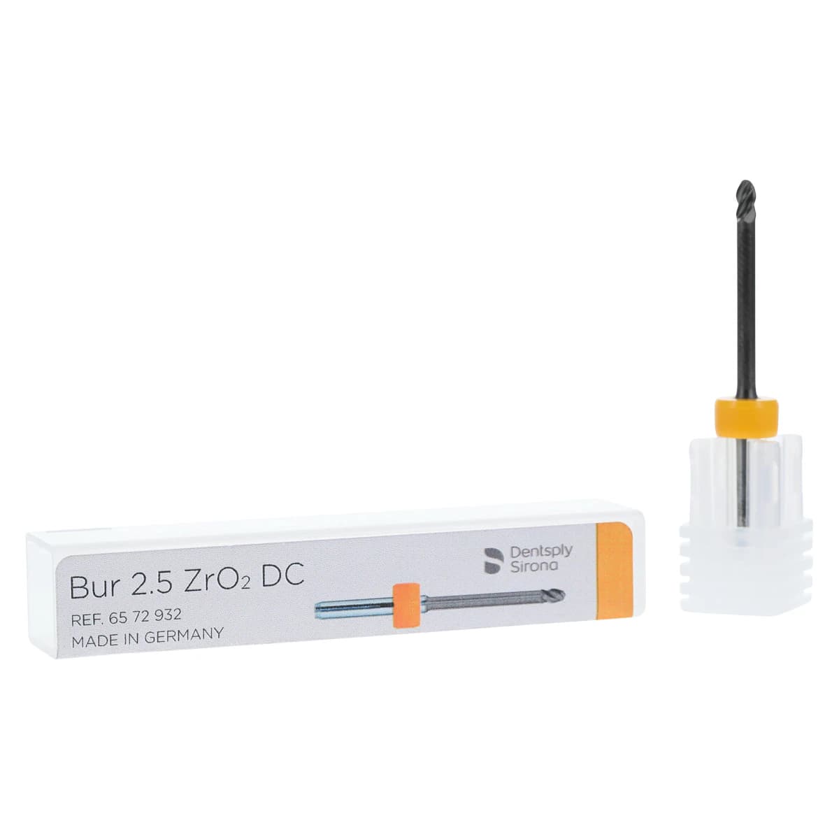 Sirona inLab MC X5 Milling Bur 2.5 ZrO2 Diamond Coated, Yellow Ring - Bur 2,5 ZrO2 DC - Image 1