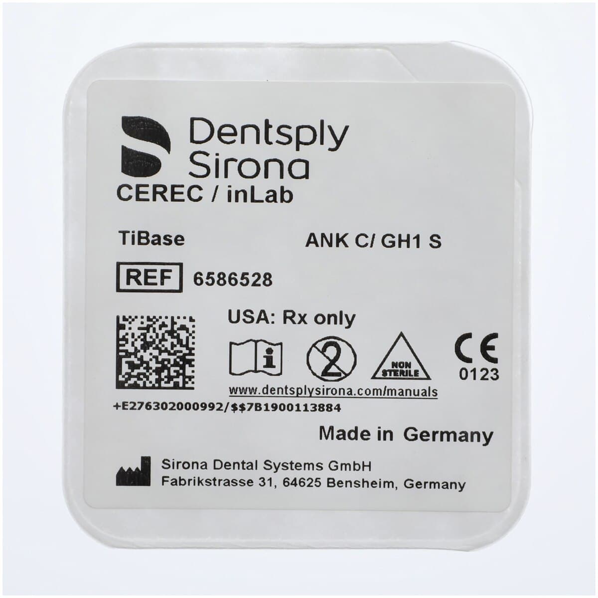 Sirona TiBase Abutment ANK C/GH1 S, Titanium, Not Indexed, Gingival Height 1mm, with Abutment Screw, 1/Kit thumbnail 2