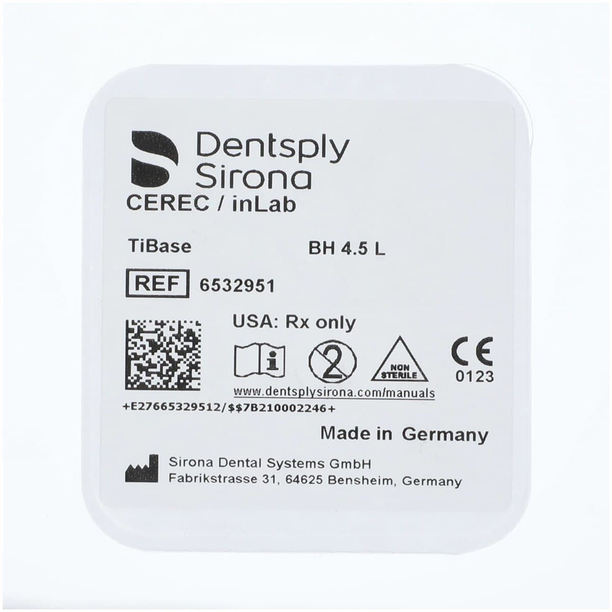 Dentsply Sirona CEREC TiBase Abutment Kit, BioHorizons 4.5 mm Connection, Long (L), Titanium, with Abutment Screw thumbnail 2
