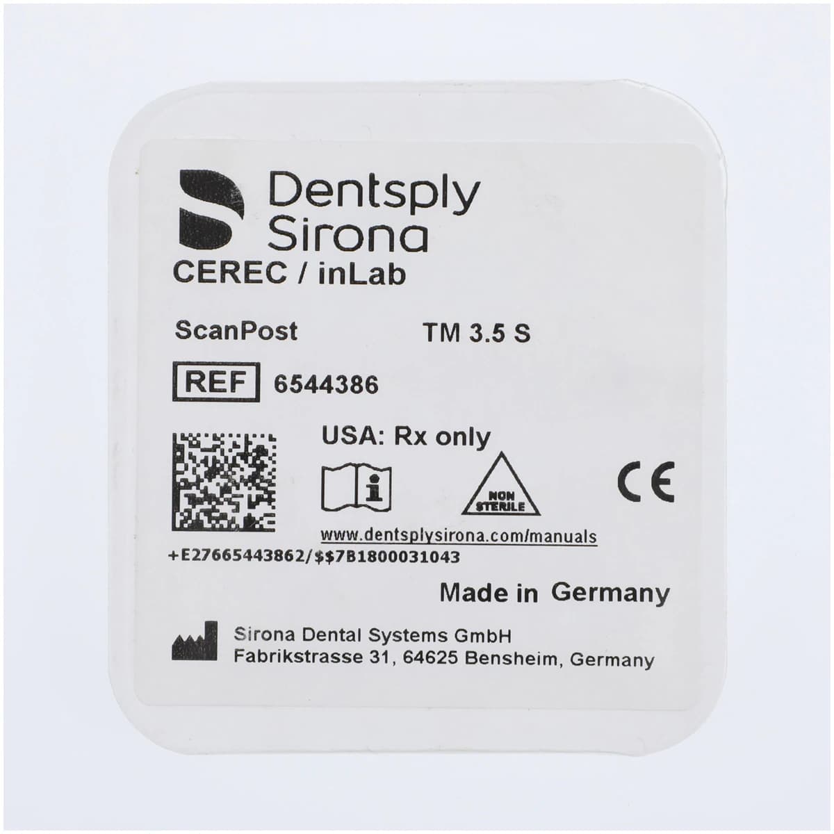 Sirona ScanPost TM 3.5 S, Thommen Medical Compatible, 3.5mm Diameter, Connection Size S, 1/Pkg thumbnail 2