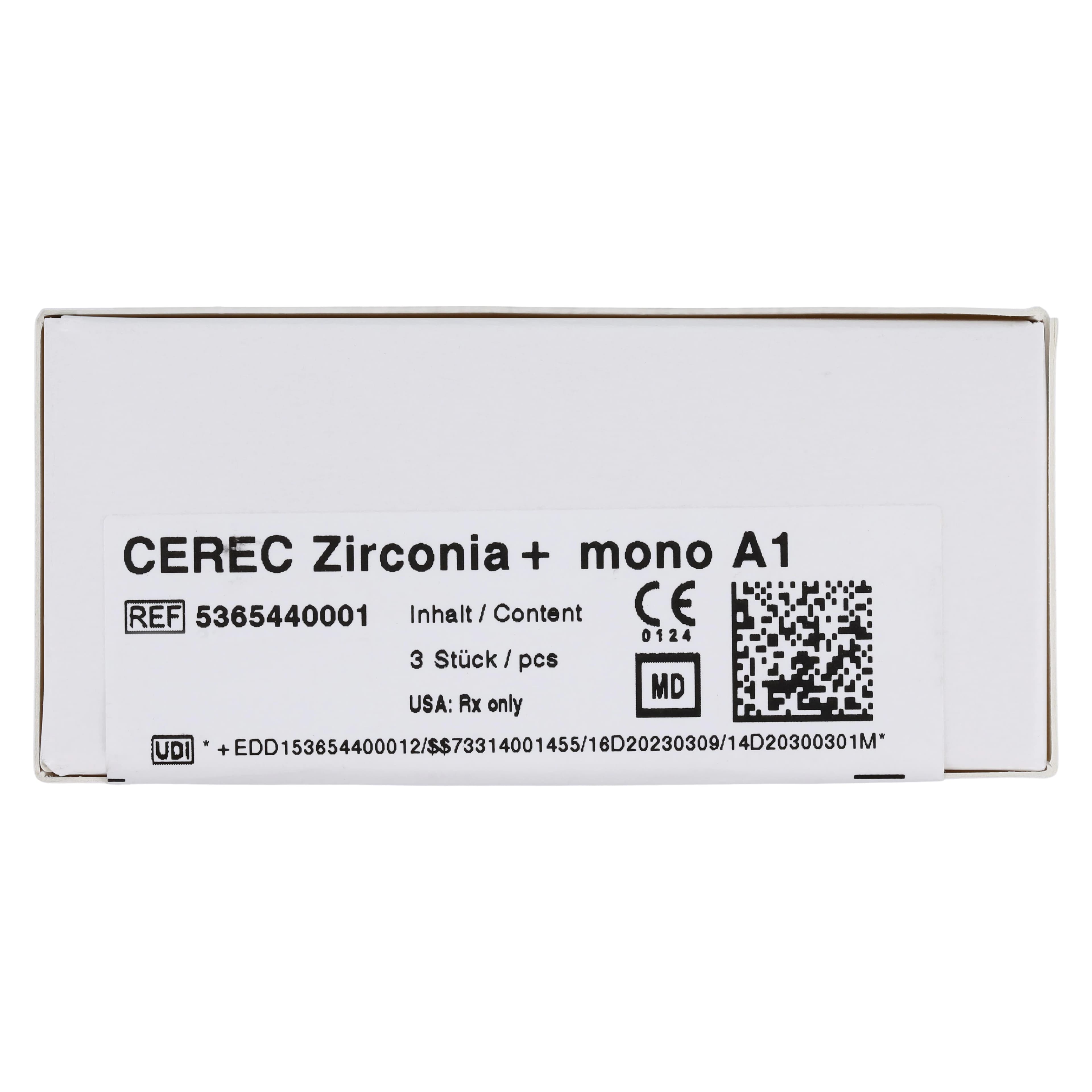 CEREC Zirconia+ CAD/CAM Milling Block, Mono, Shade A1, 3/Pkg thumbnail 8
