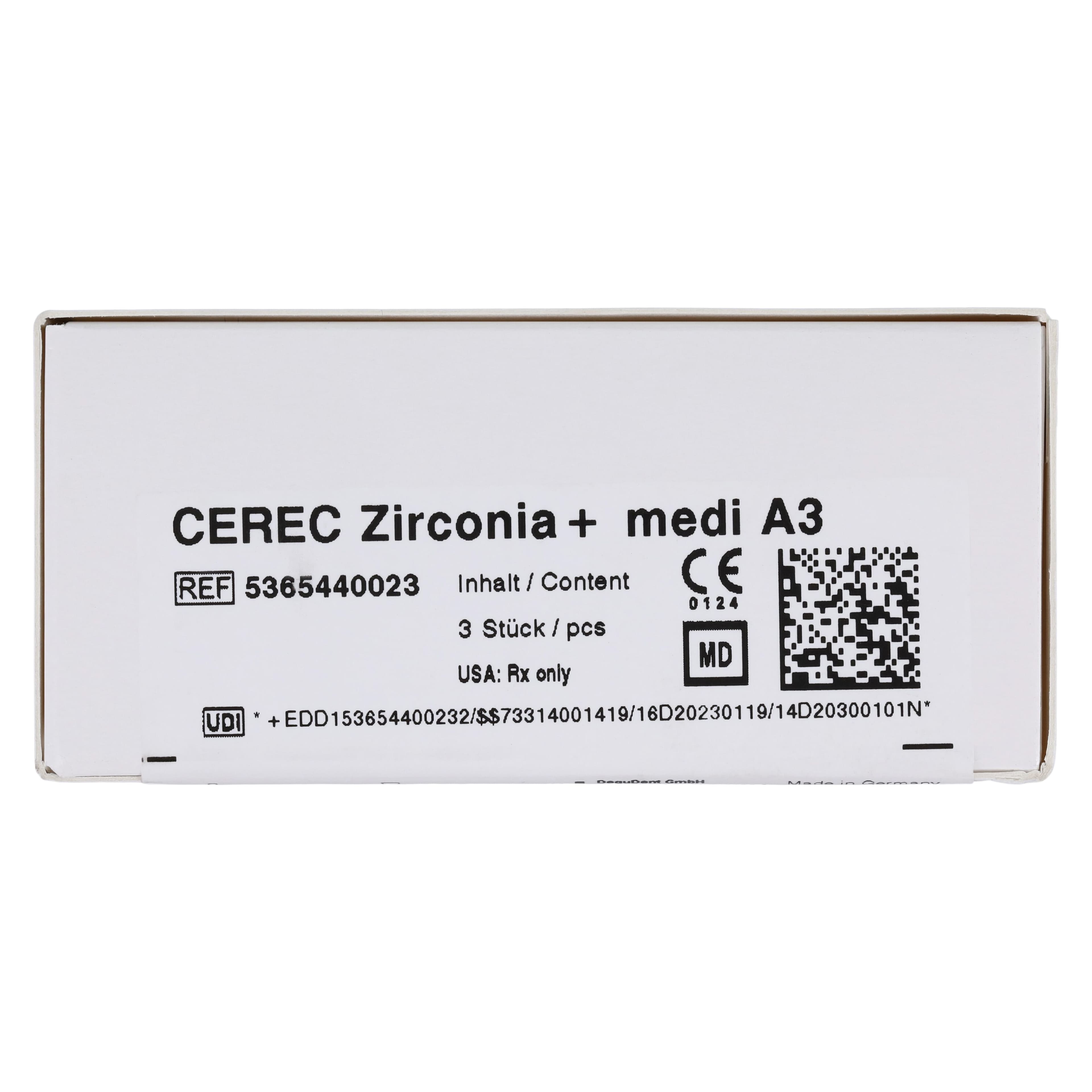 CEREC Zirconia+ CAD/CAM Milling Blocks, Medi Size, Shade A3, 3/Box thumbnail 8