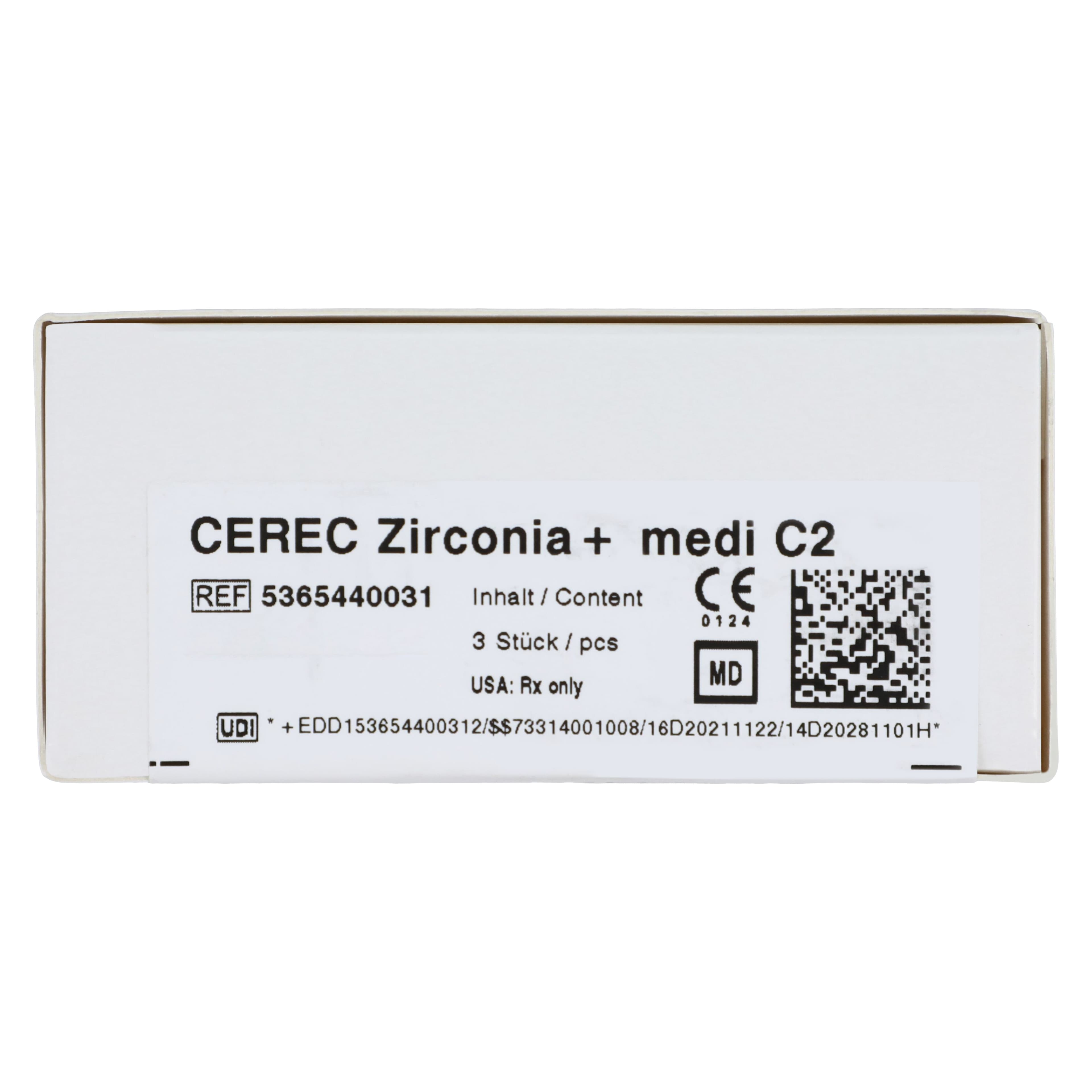 CEREC Zirconia+ CAD/CAM Milling Blocks, Medi Size, Shade C2, 3/Pkg thumbnail 8