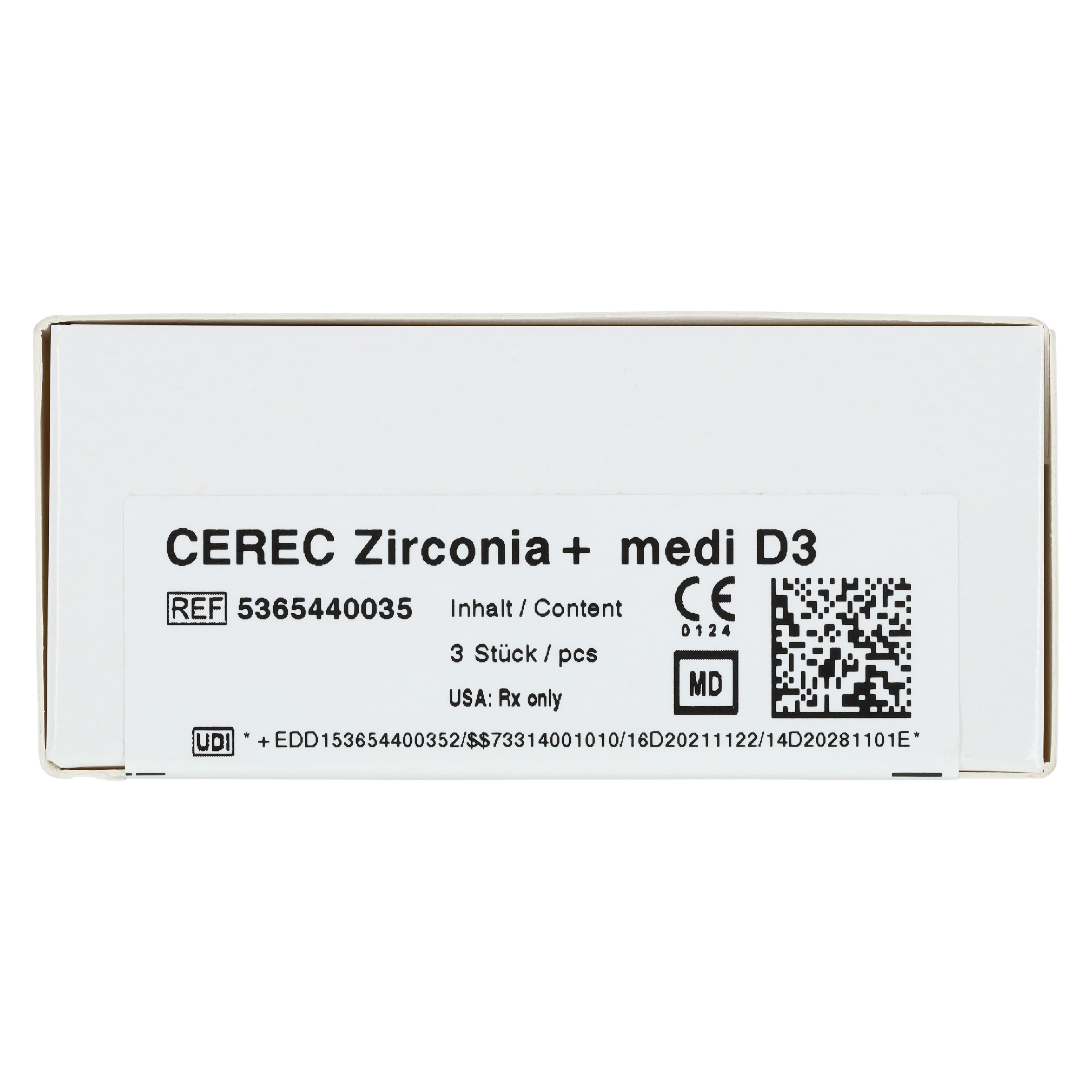 CEREC Zirconia+ CAD/CAM Milling Blocks, Medi Size, Shade D3, 3/Pkg thumbnail 4