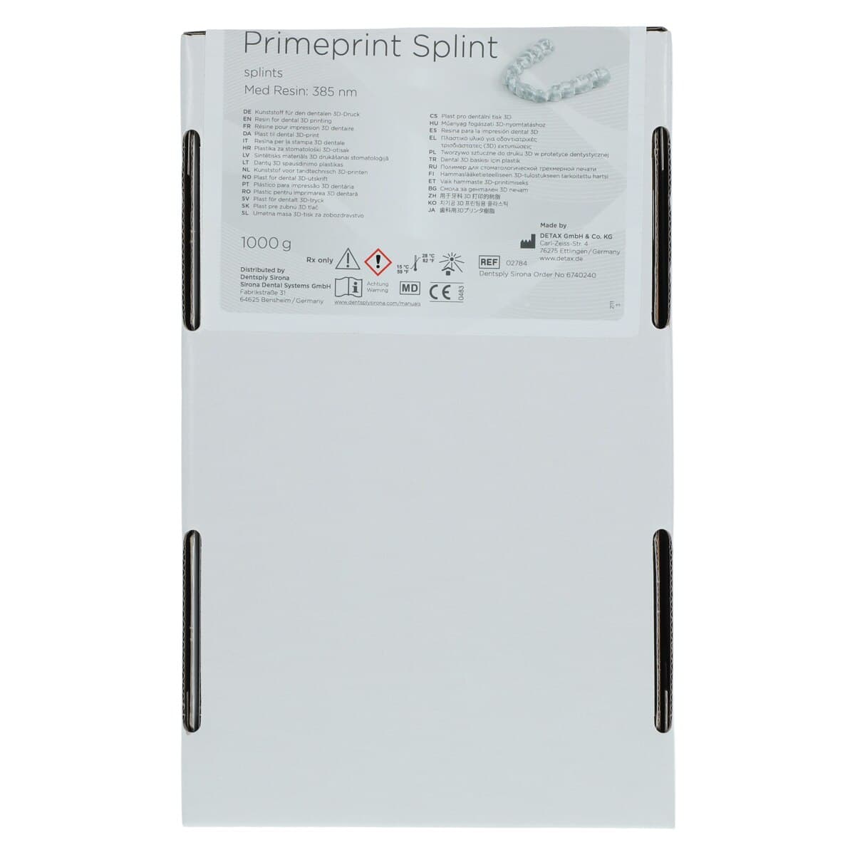 Sirona Primeprint Splint Resin Cartridge, Clear-Transparent, 1 Kg, Light-Curing, Material Unit Type S Compatible thumbnail 3